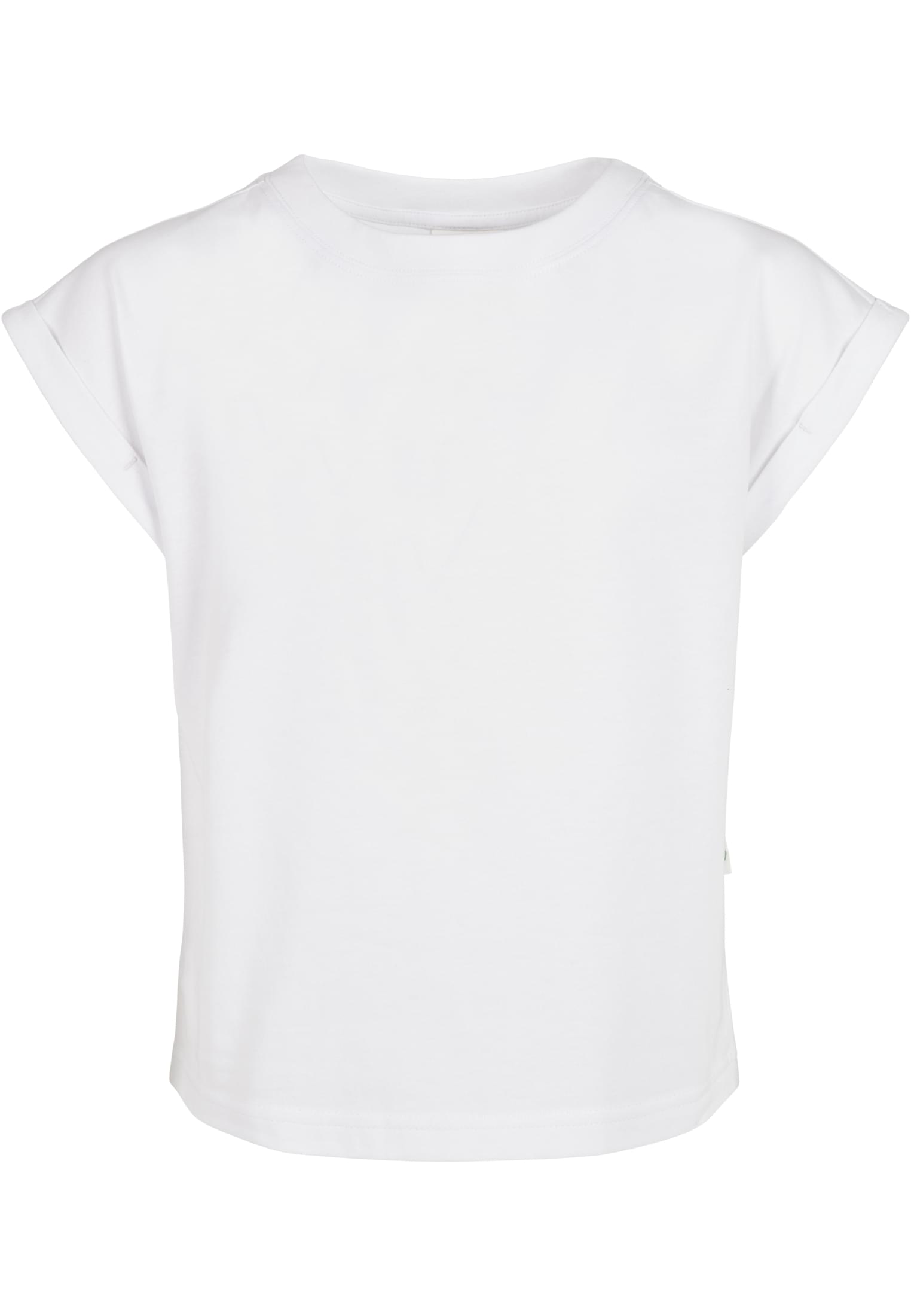 Girls Organic Extended Shoulder Tee | white