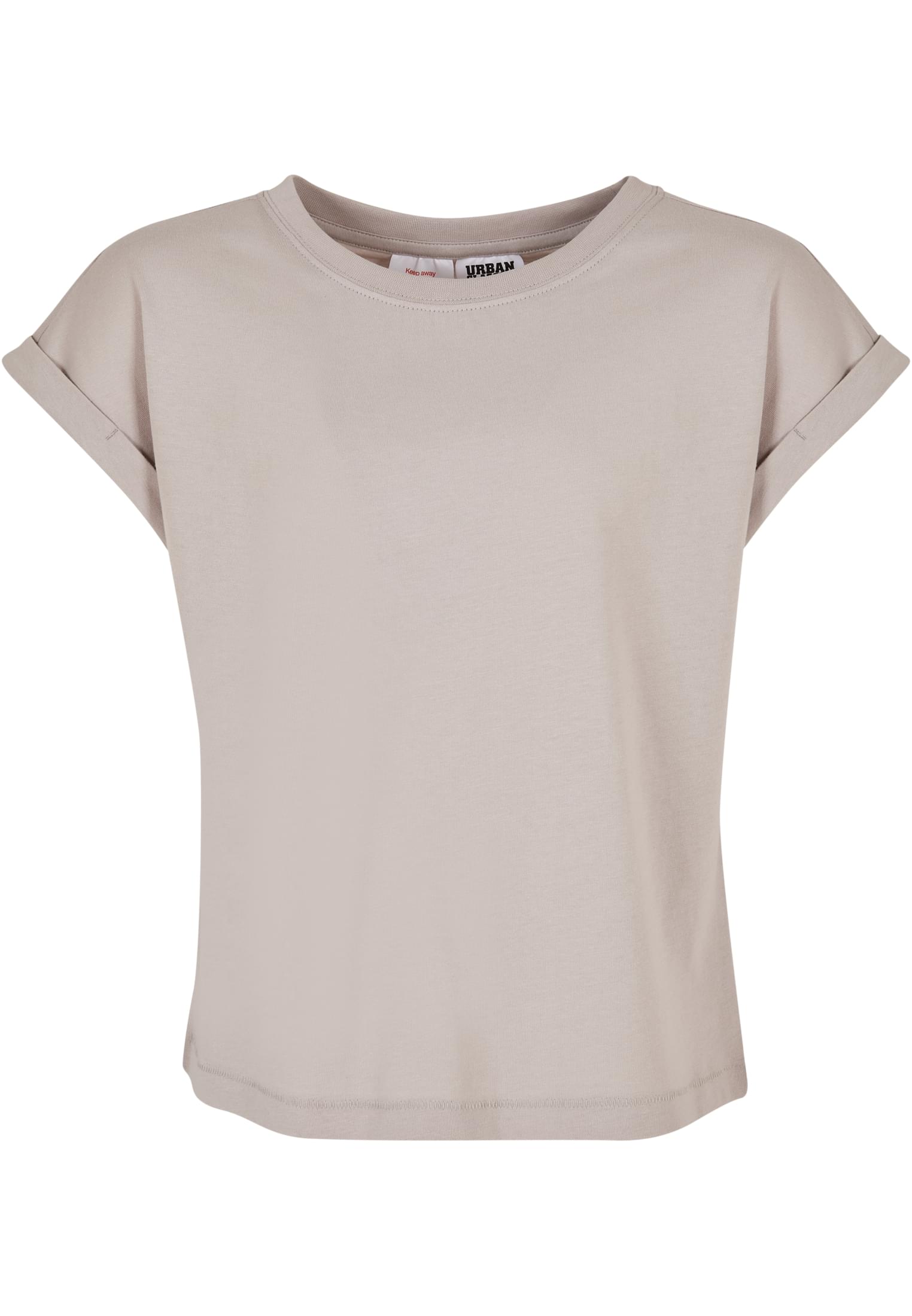 Girls Organic Extended Shoulder Tee | warmgrey