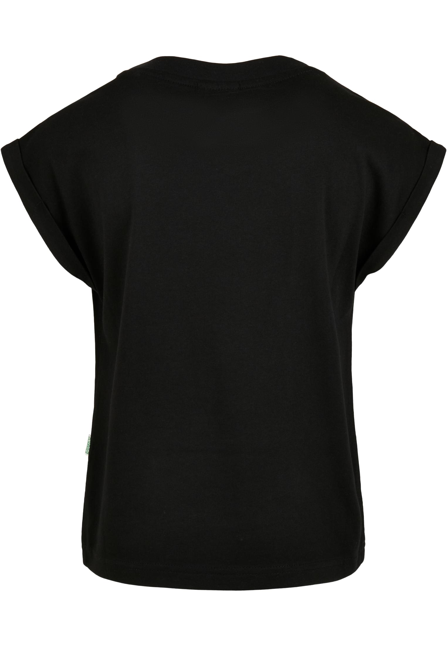 Girls Organic Extended Shoulder Tee | black