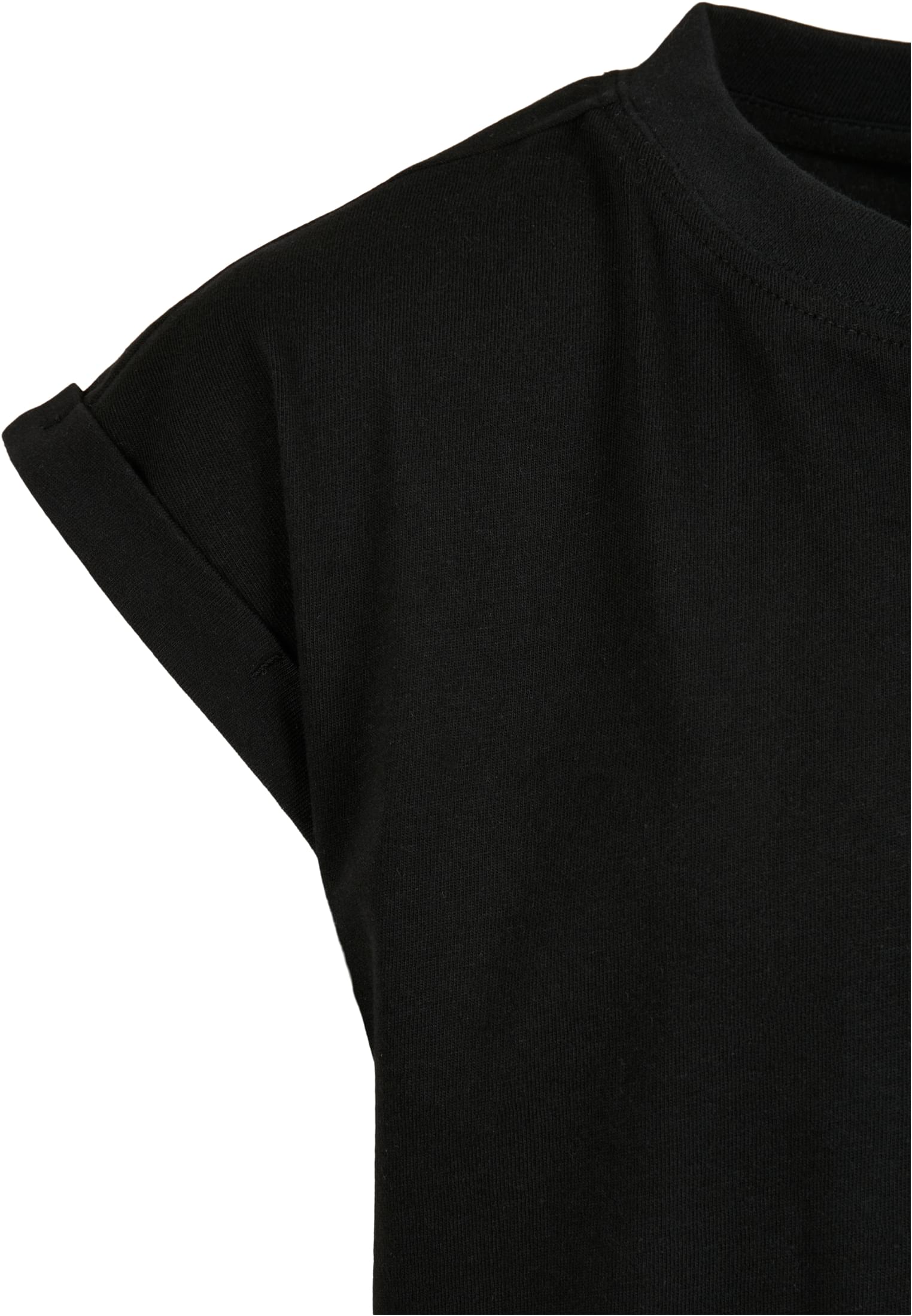 Girls Organic Extended Shoulder Tee | black