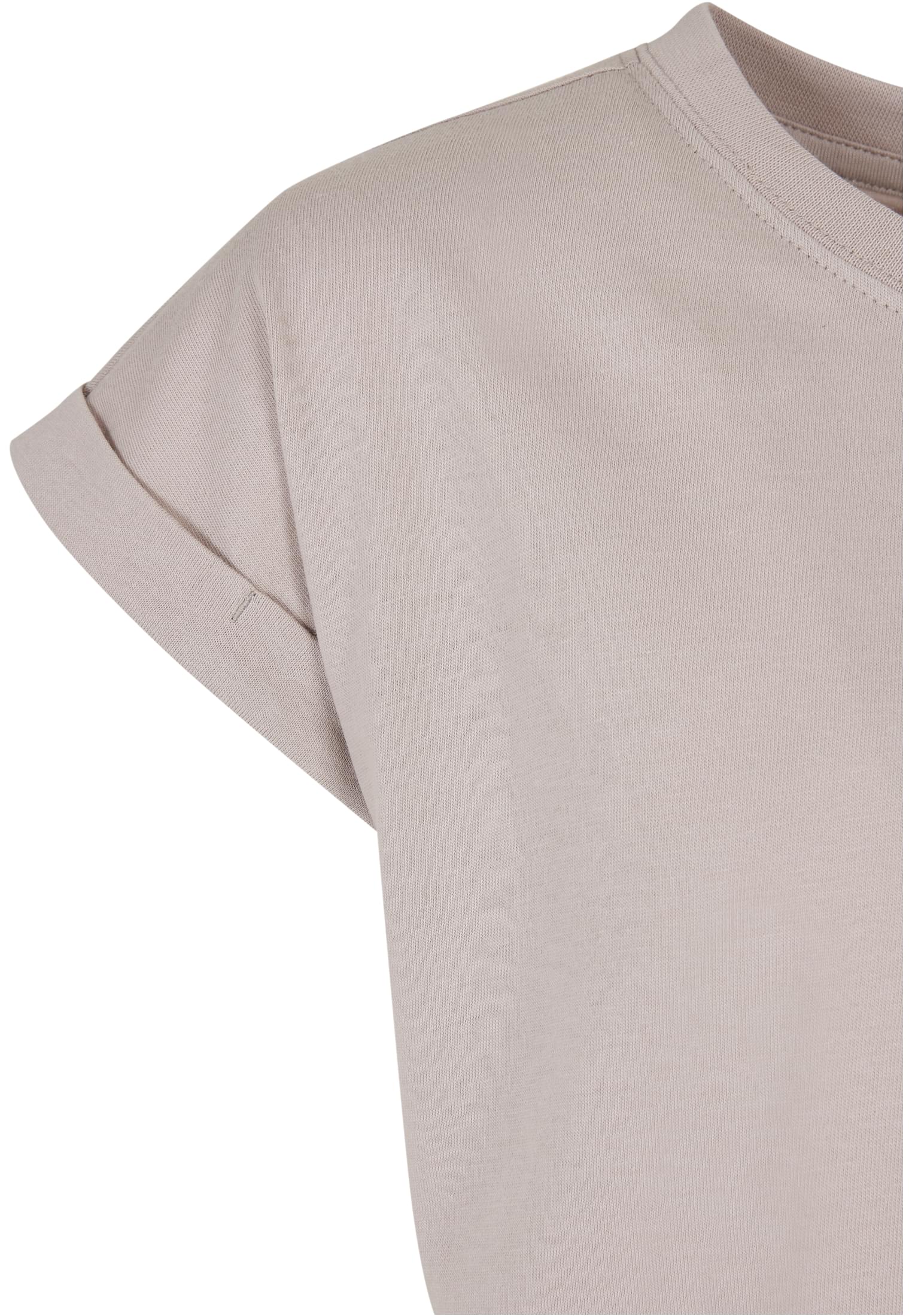 Girls Organic Extended Shoulder Tee | warmgrey