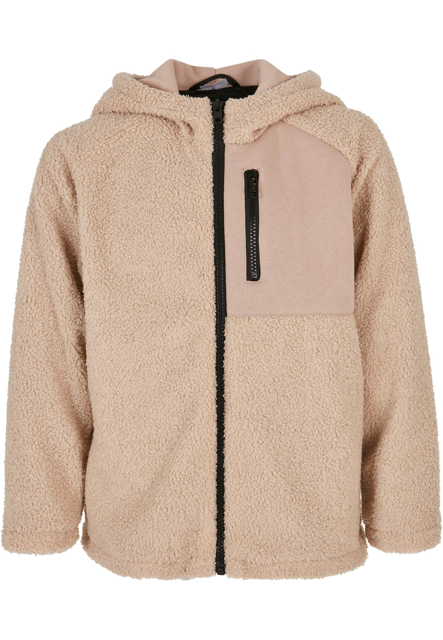 Boys Hooded Sherpa Zip Jacket | darksand