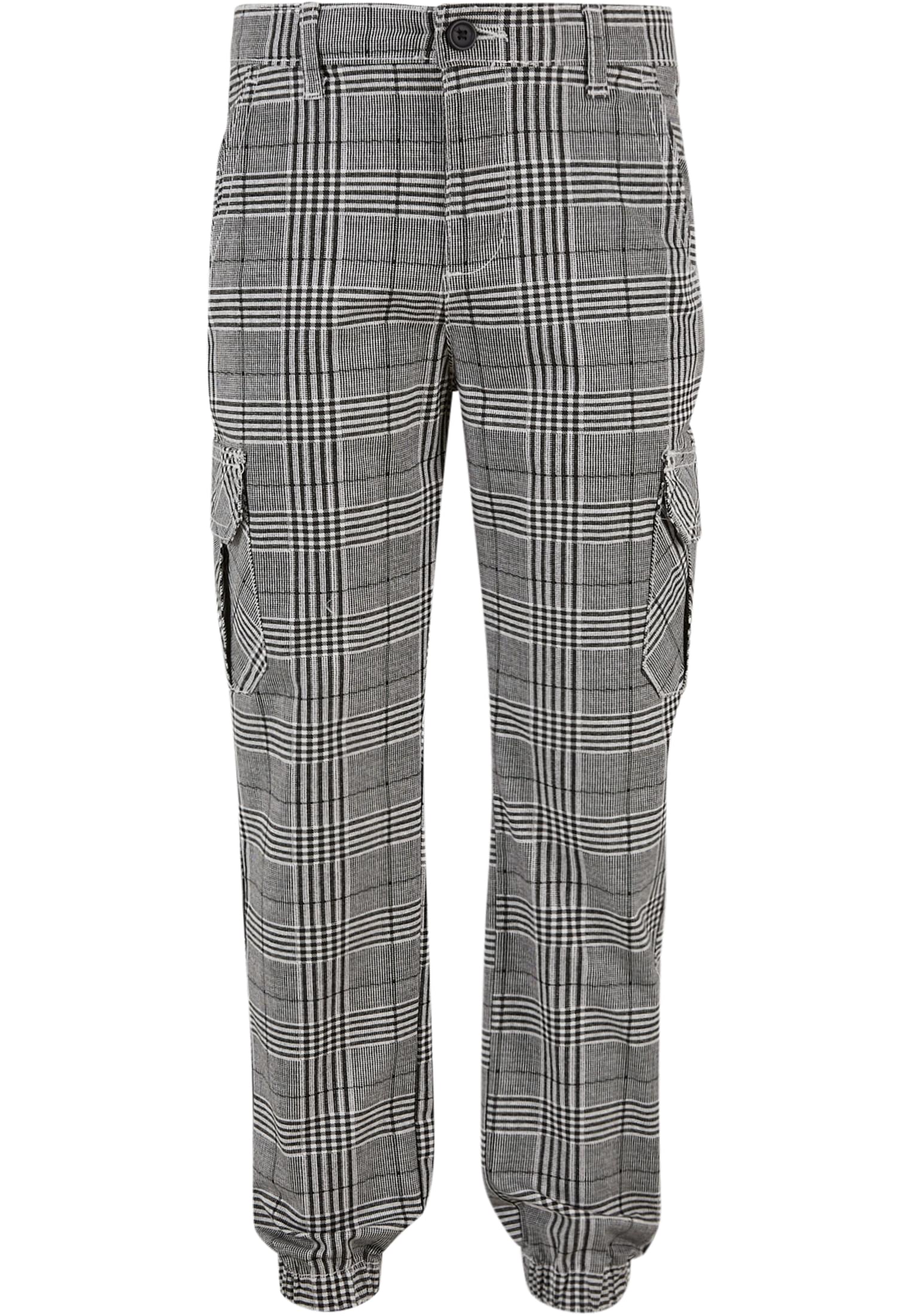 Boys AOP Glencheck Cargo Jog Pants | black/white