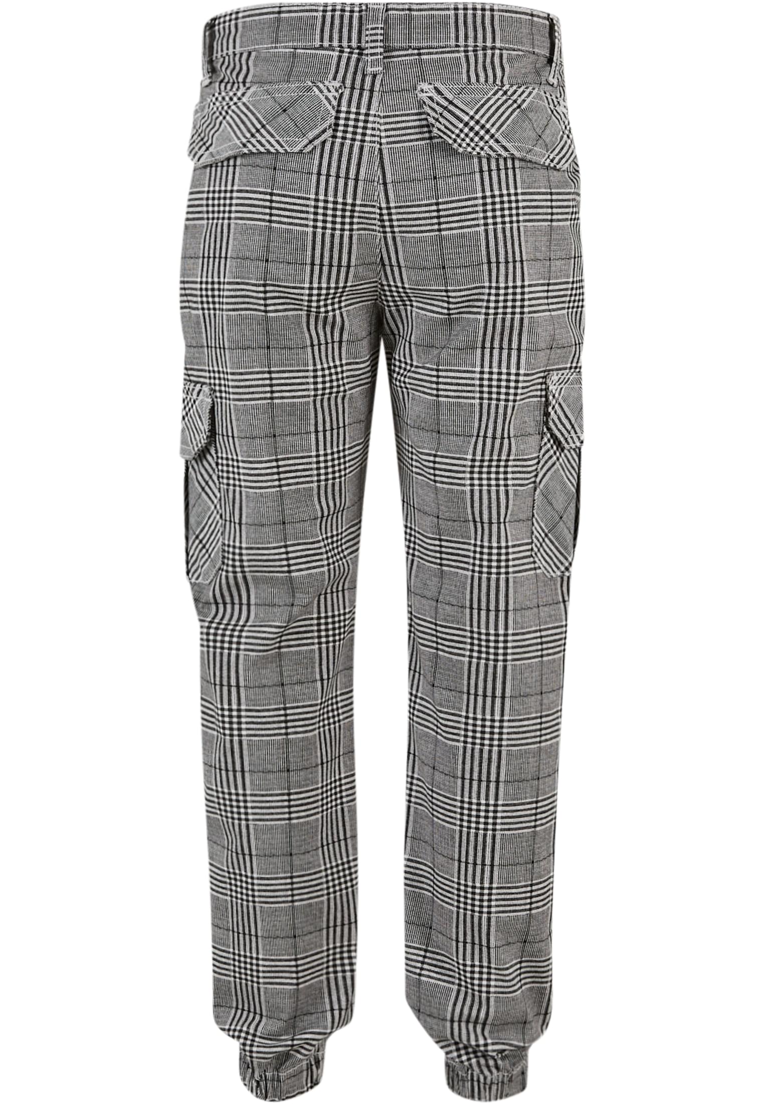 Boys AOP Glencheck Cargo Jog Pants | black/white