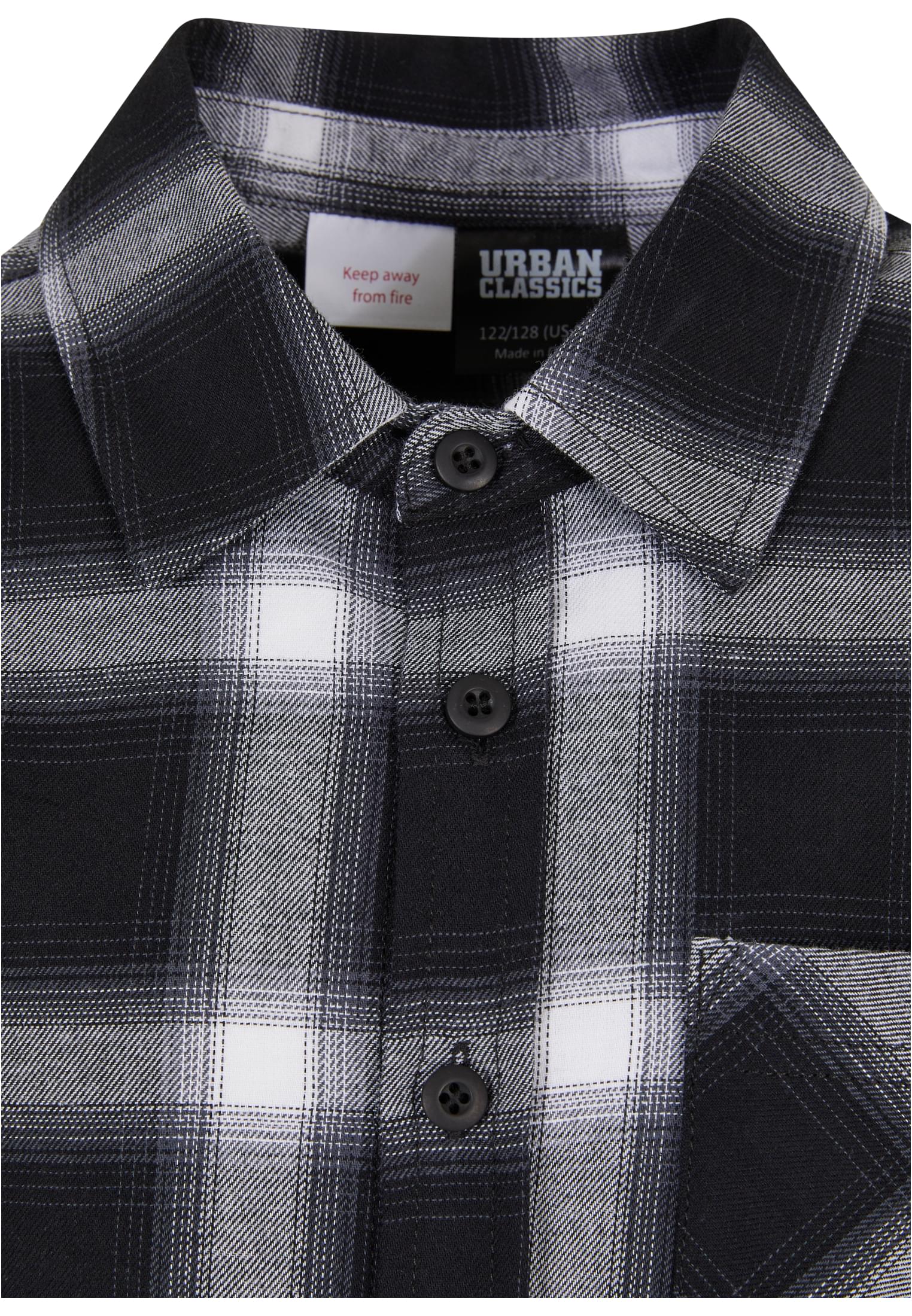 Boys Oversized Checked Shirt | black/white