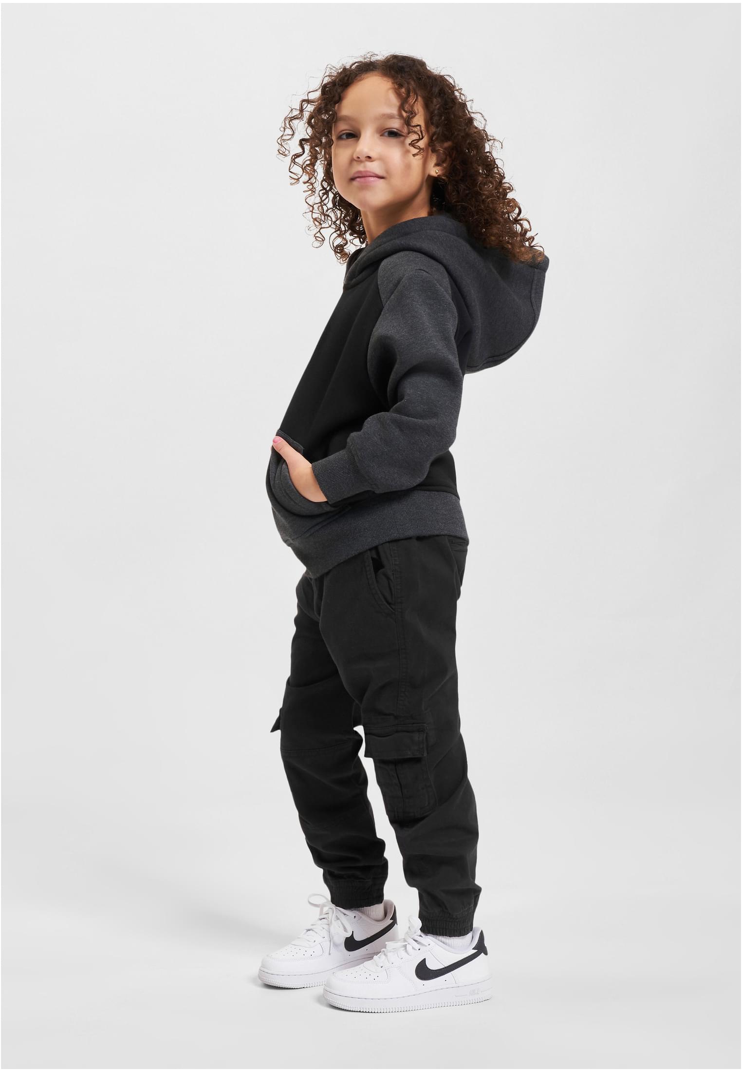 Boys 2-Tone Fake Raglan Hoody | black/charcoal