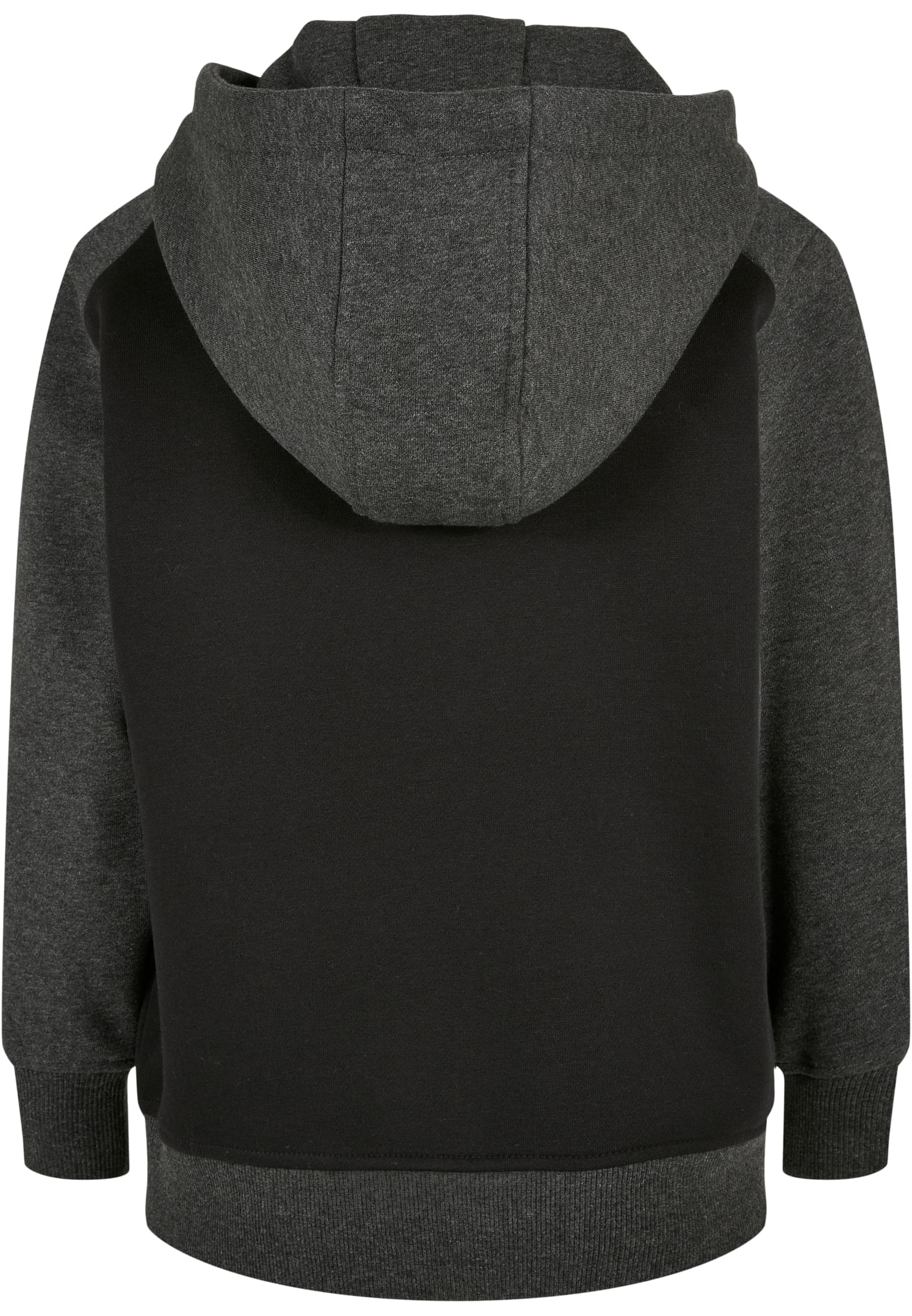 Boys 2-Tone Fake Raglan Hoody | black/charcoal