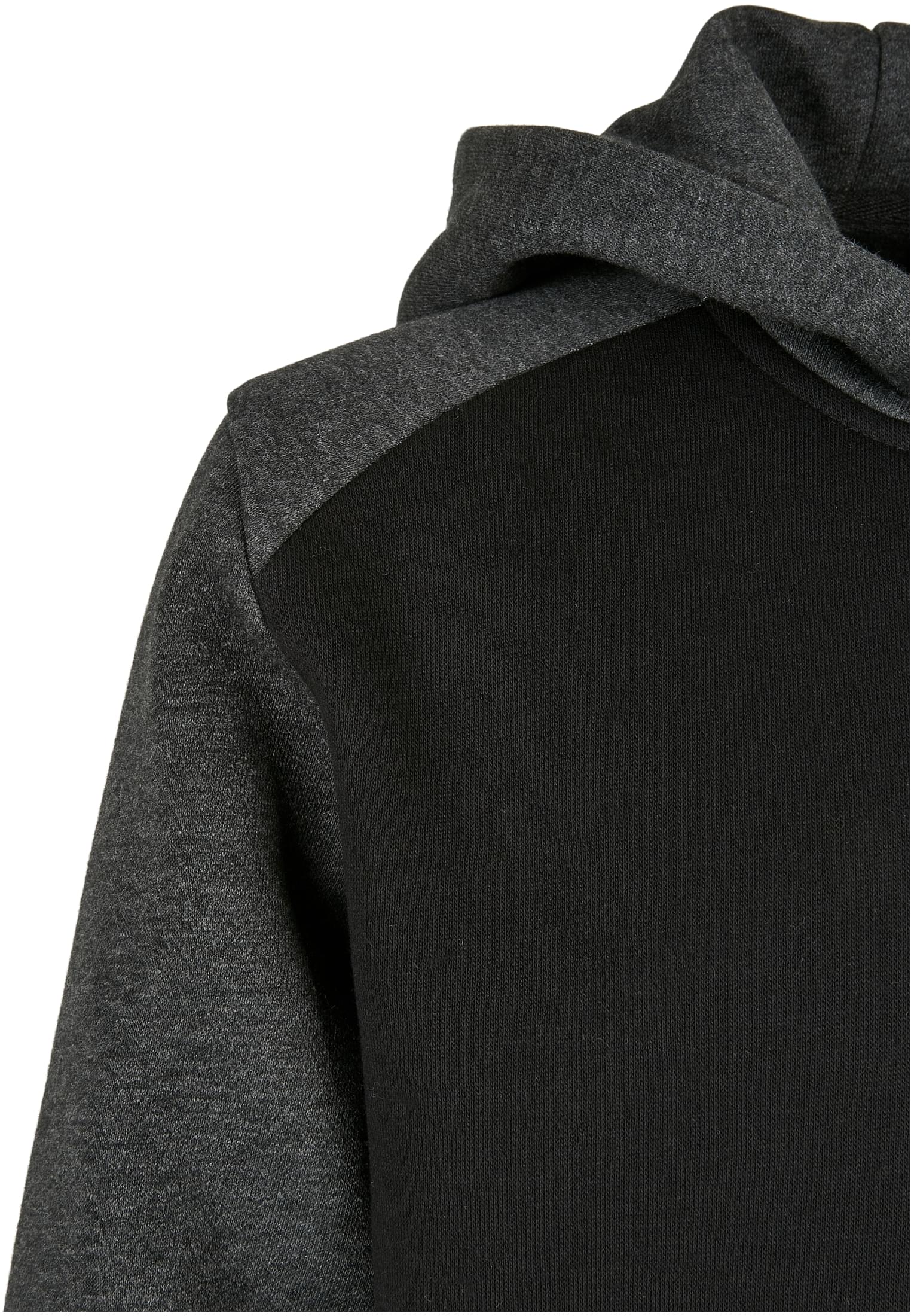 Boys 2-Tone Fake Raglan Hoody | black/charcoal