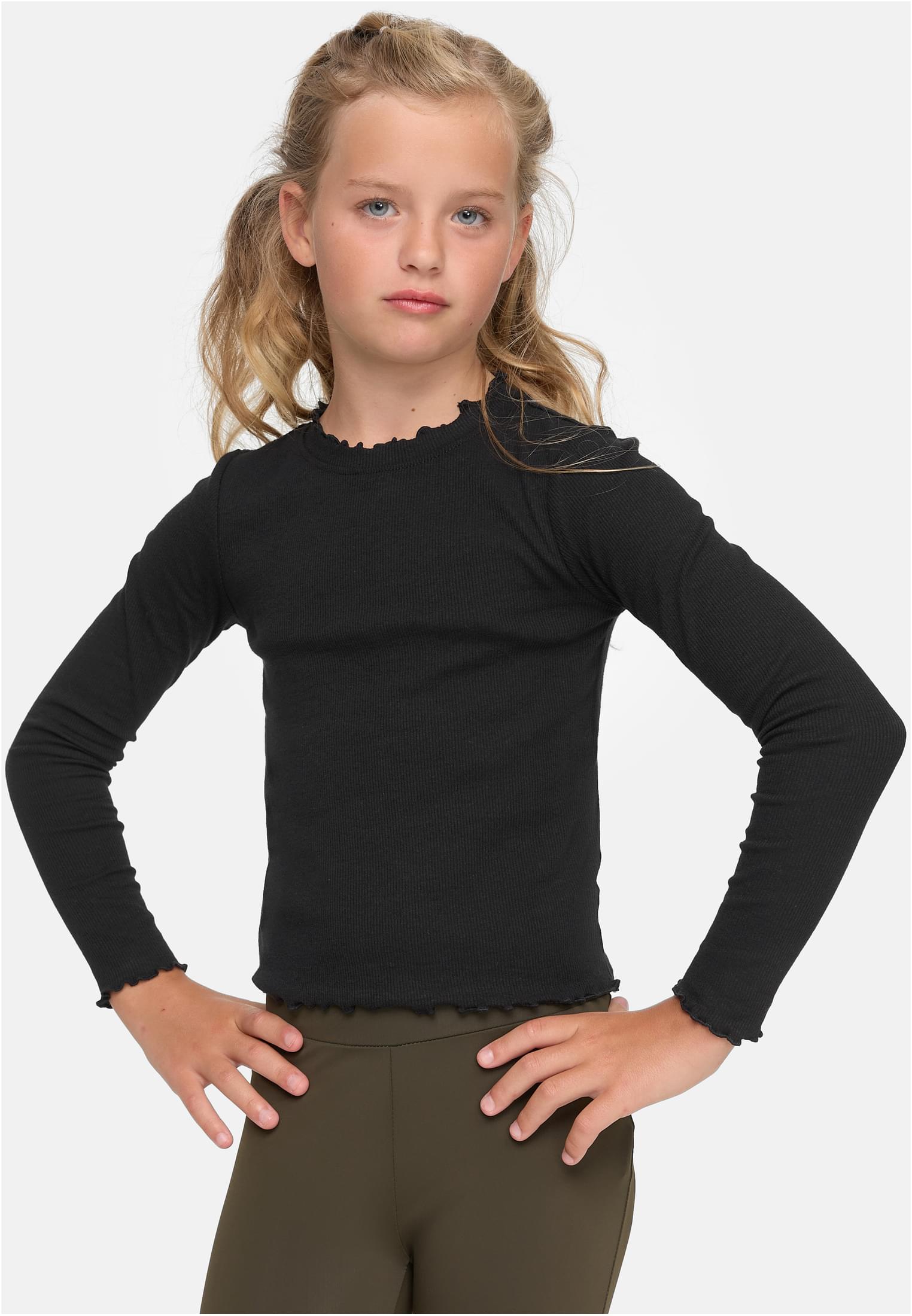 Girls Short Rib Longsleeve | black