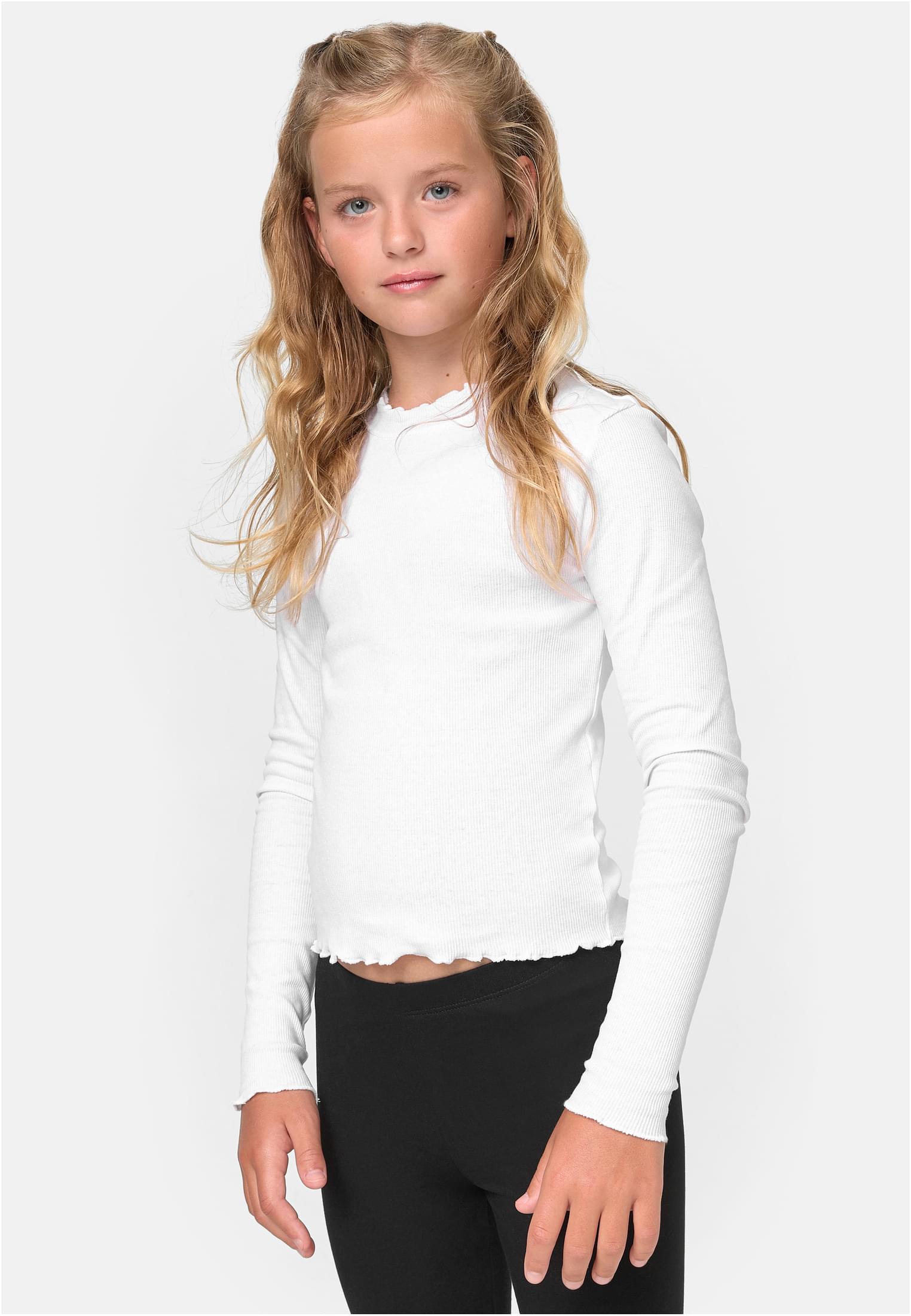 Girls Short Rib Longsleeve | white