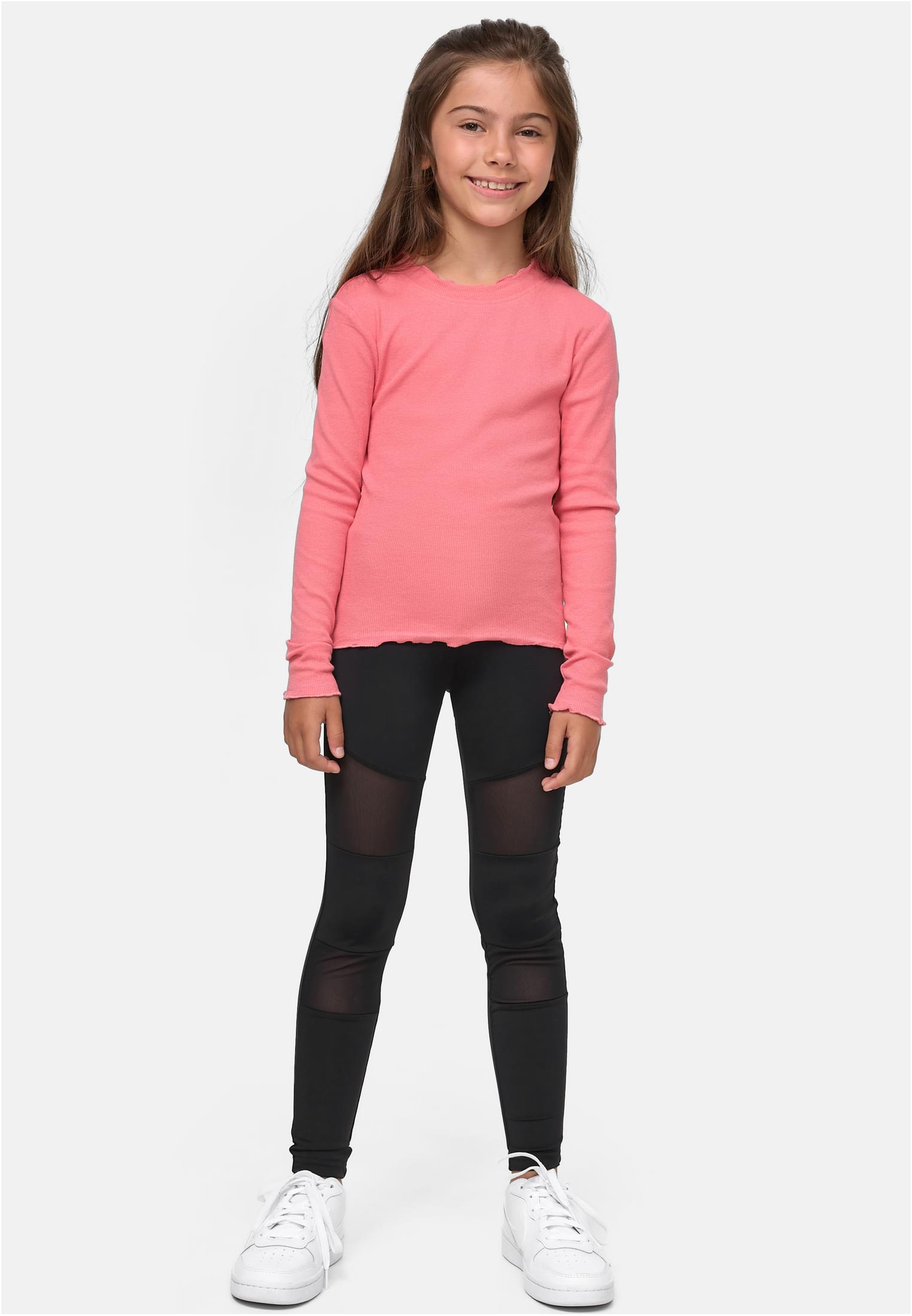 Girls Short Rib Longsleeve | palepink