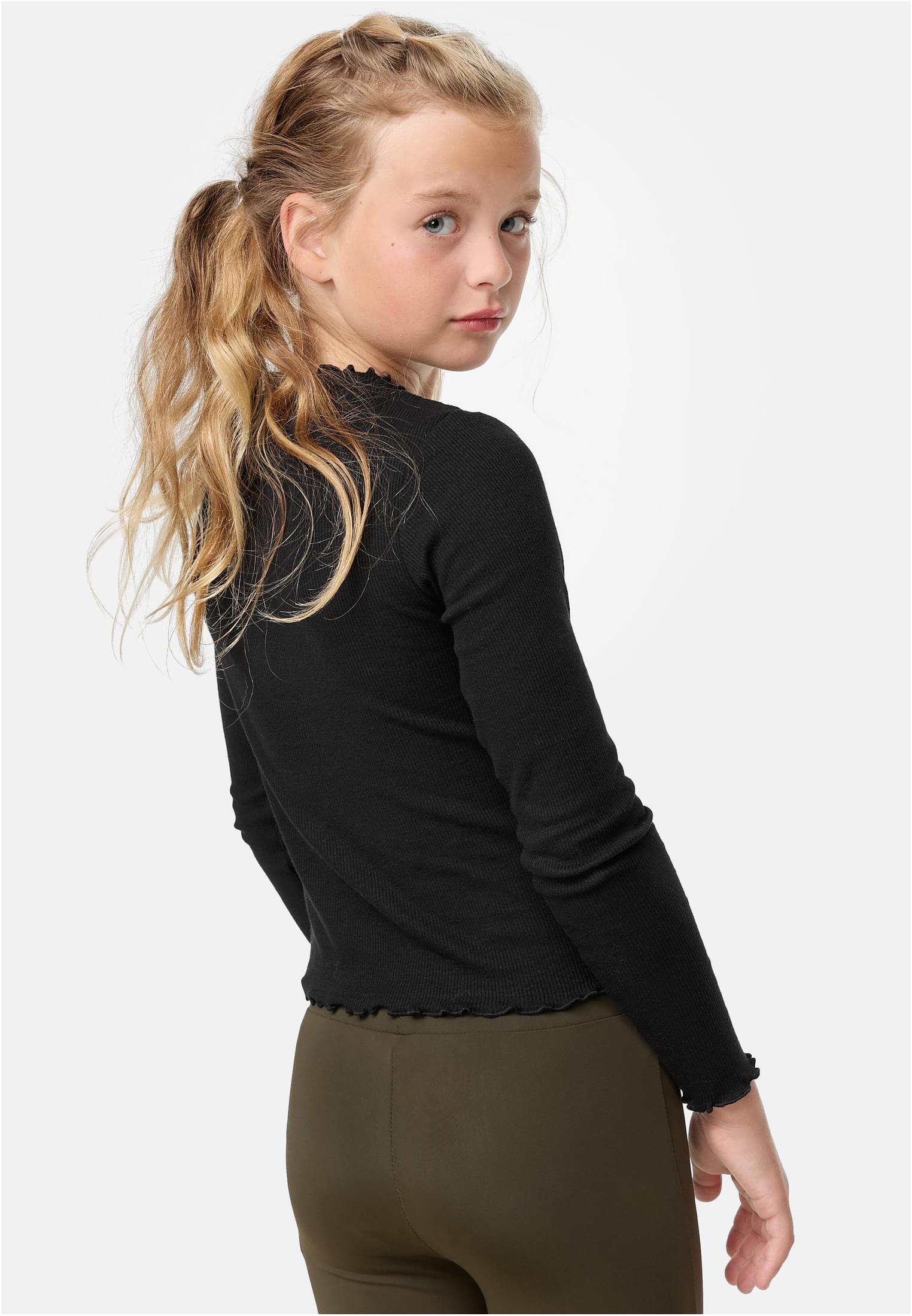 Girls Short Rib Longsleeve | black