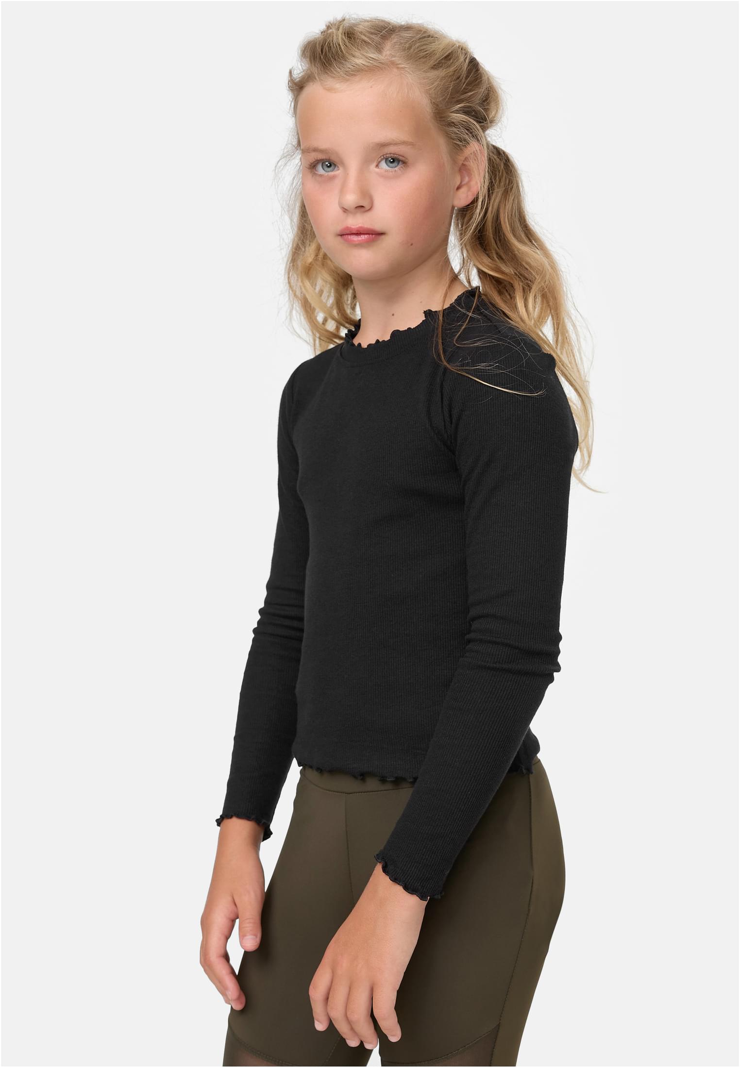 Girls Short Rib Longsleeve | black