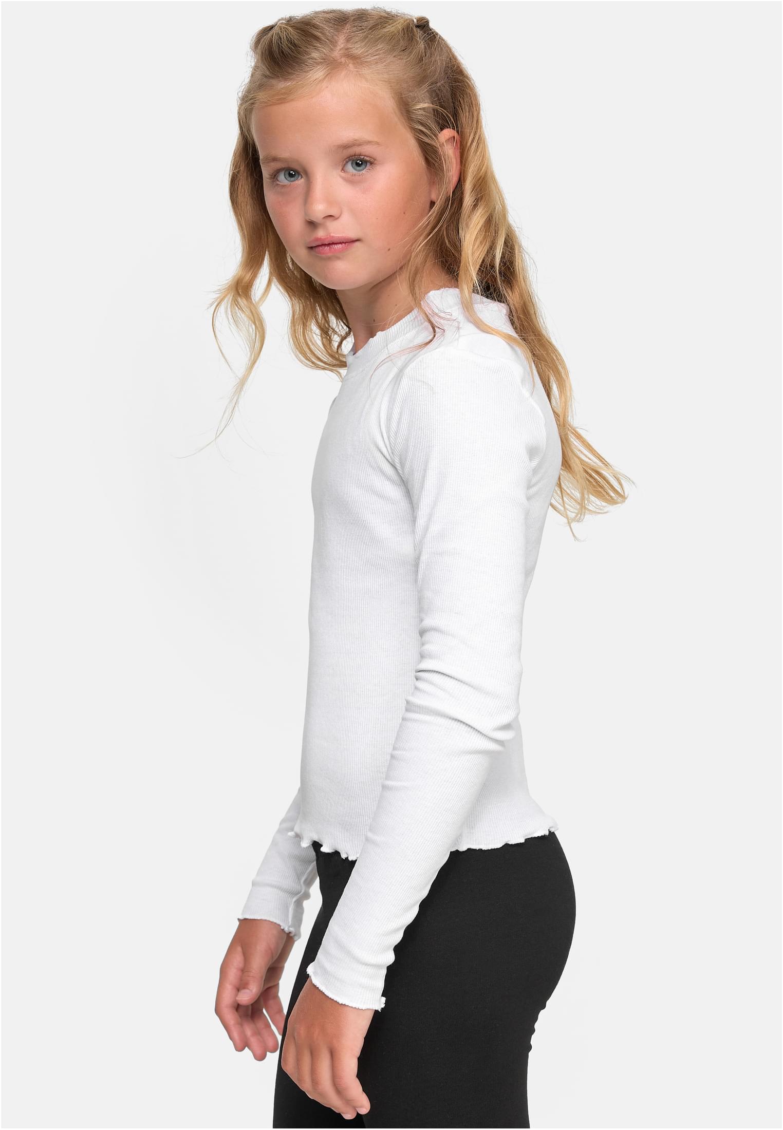 Girls Short Rib Longsleeve | white