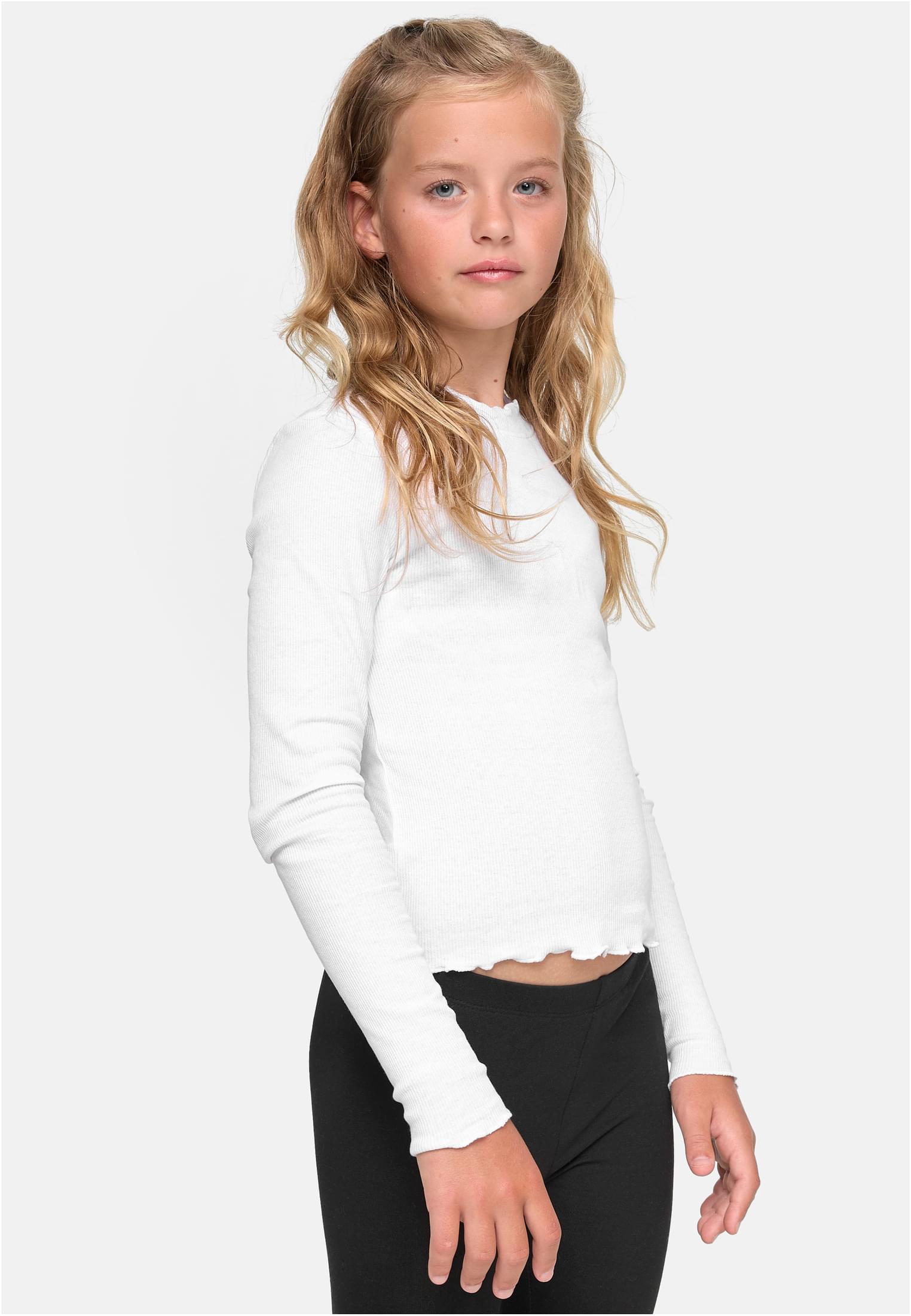 Girls Short Rib Longsleeve | white