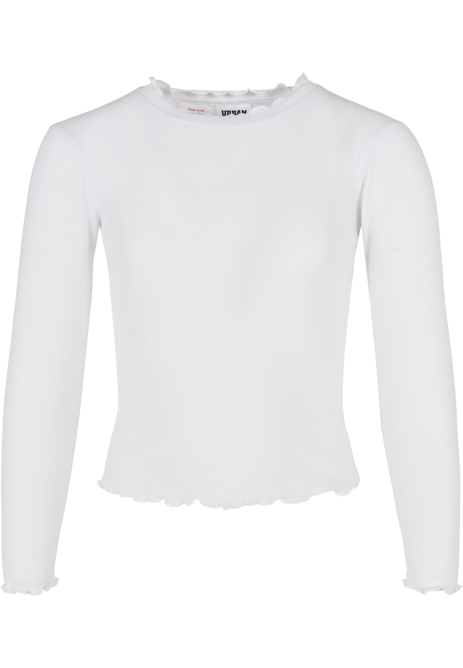 Girls Short Rib Longsleeve | white