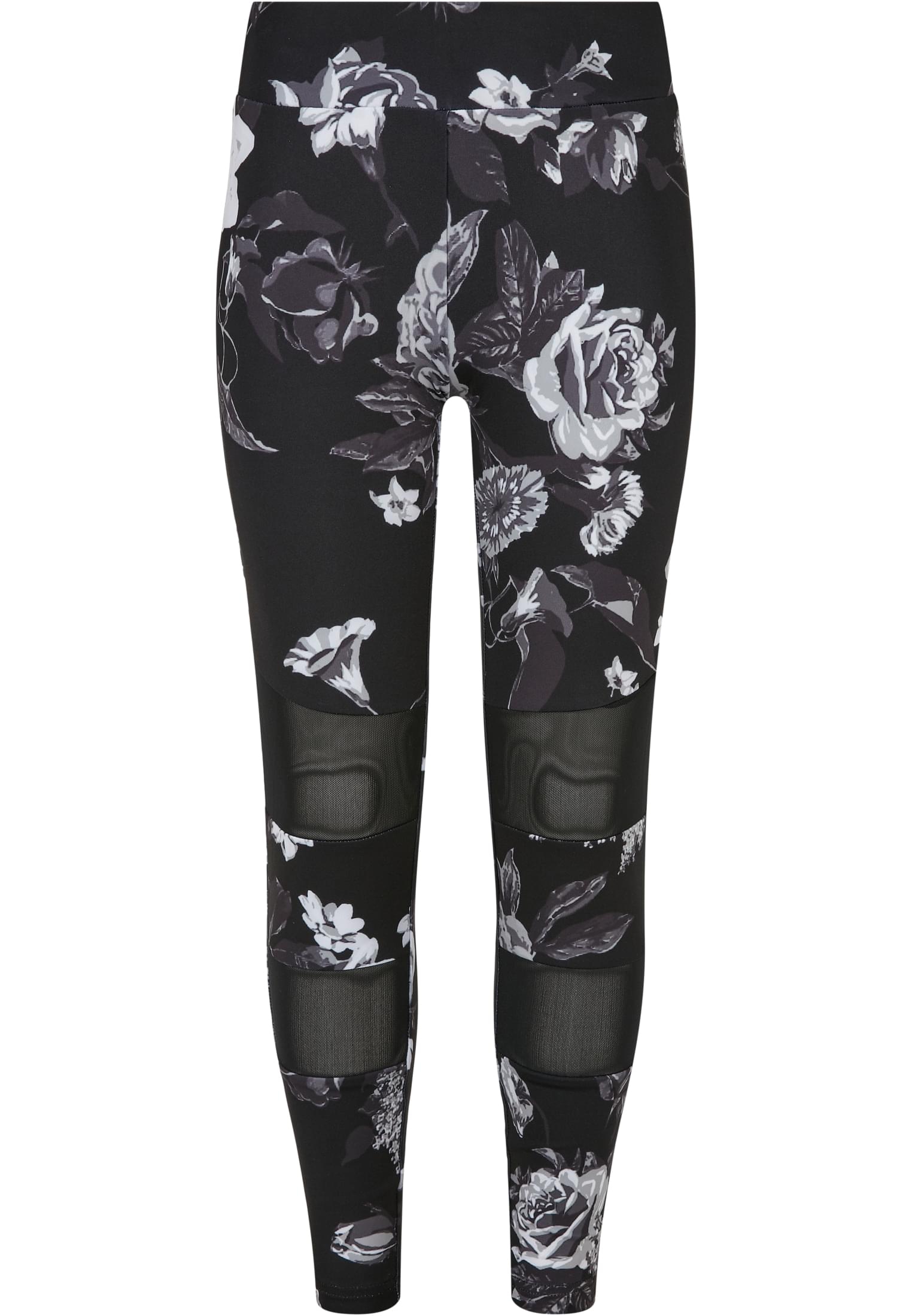 Girls Tech Mesh AOP Leggings | dark flower aop