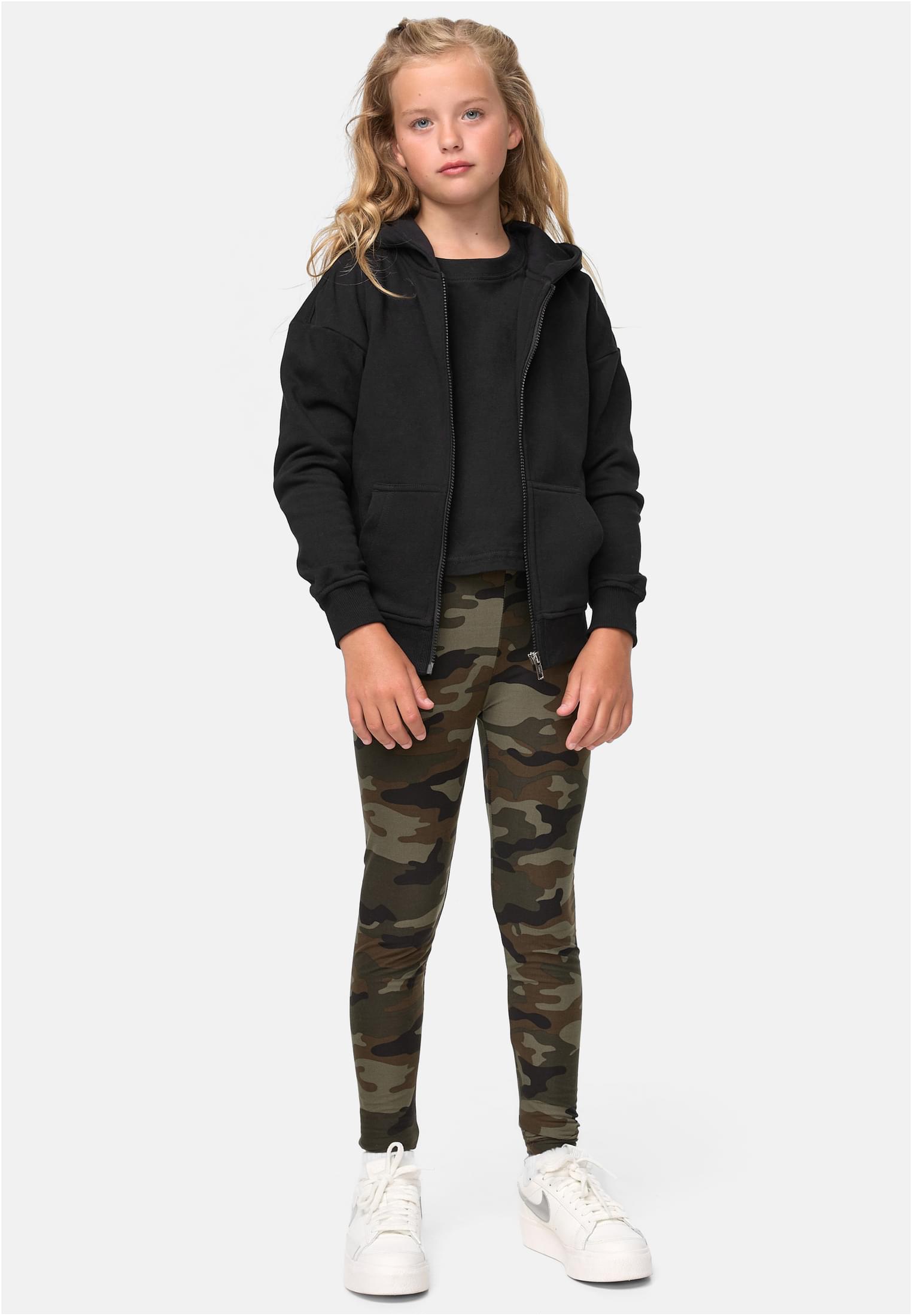 Girls Organic Terry Zip Hoody | black