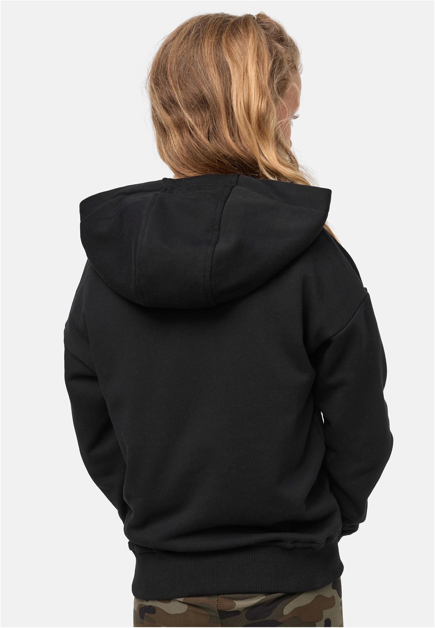 Girls Organic Terry Zip Hoody | black