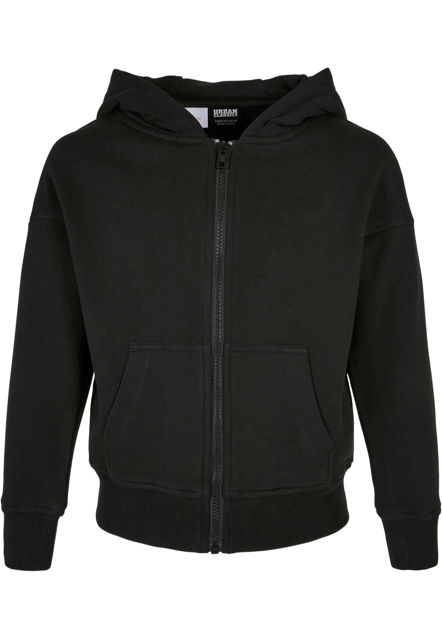 Girls Organic Terry Zip Hoody | black