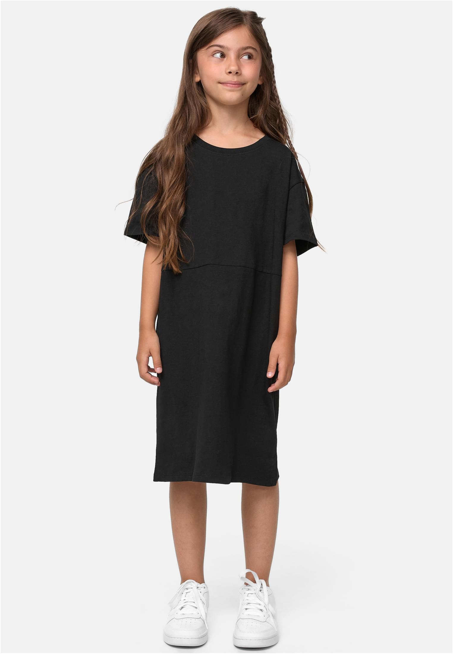 Girls Organic Oversized Tee Dress | black