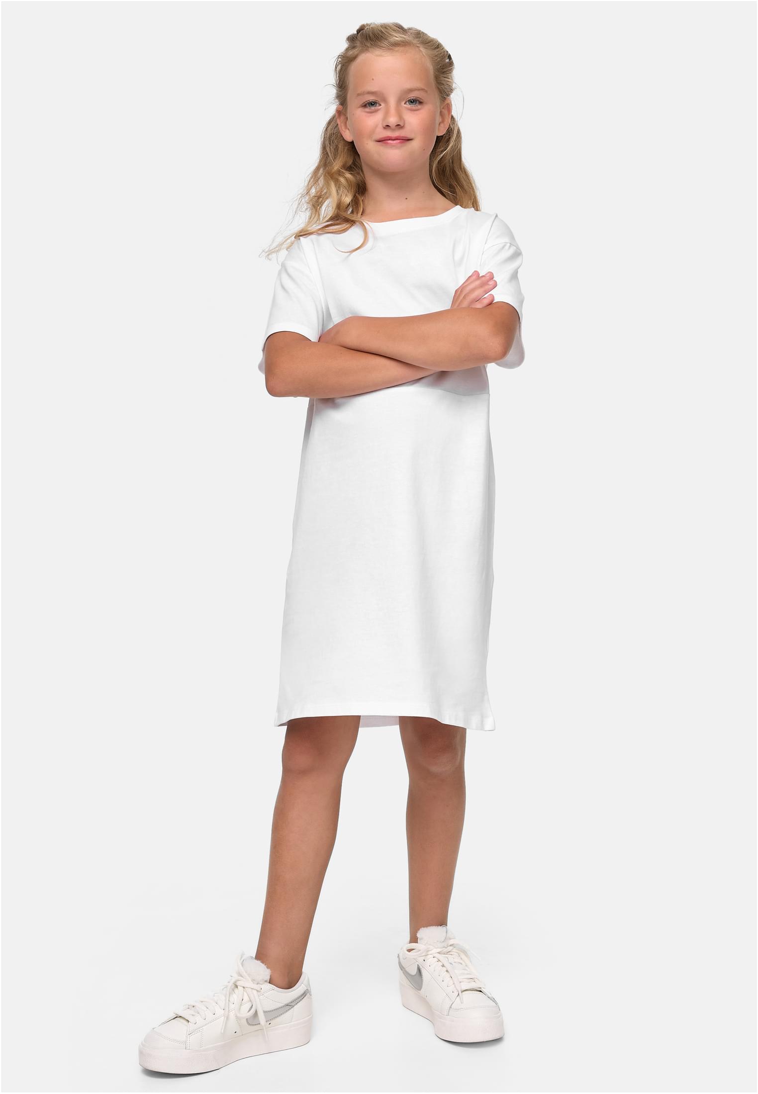 Girls Organic Oversized Tee Dress | white