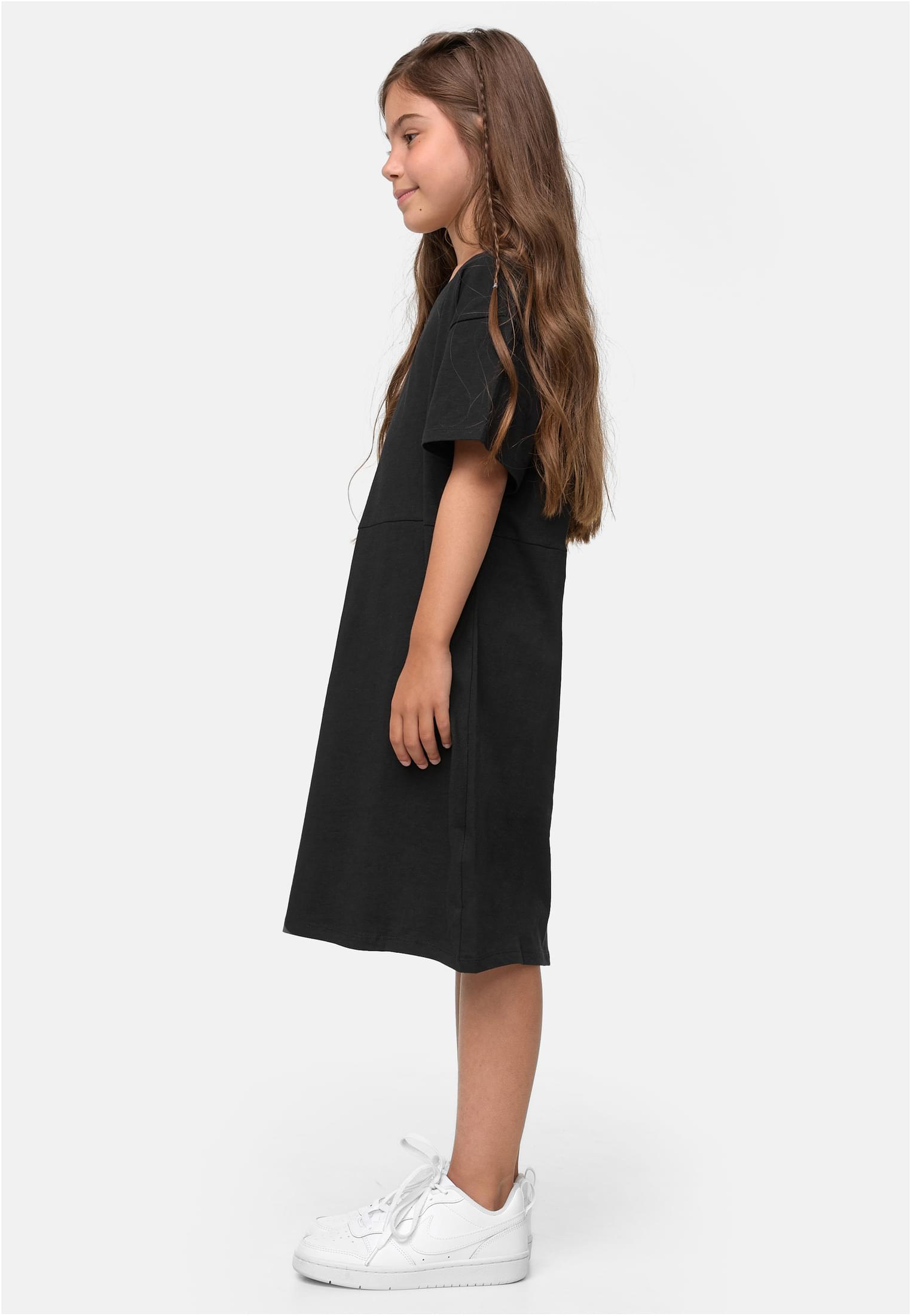 Girls Organic Oversized Tee Dress | black