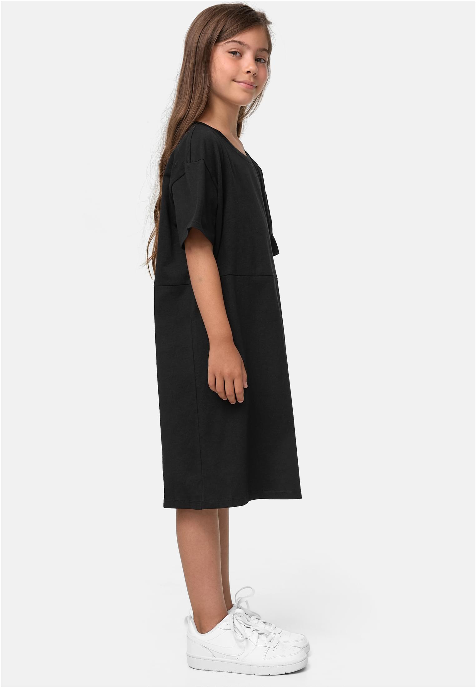 Girls Organic Oversized Tee Dress | black