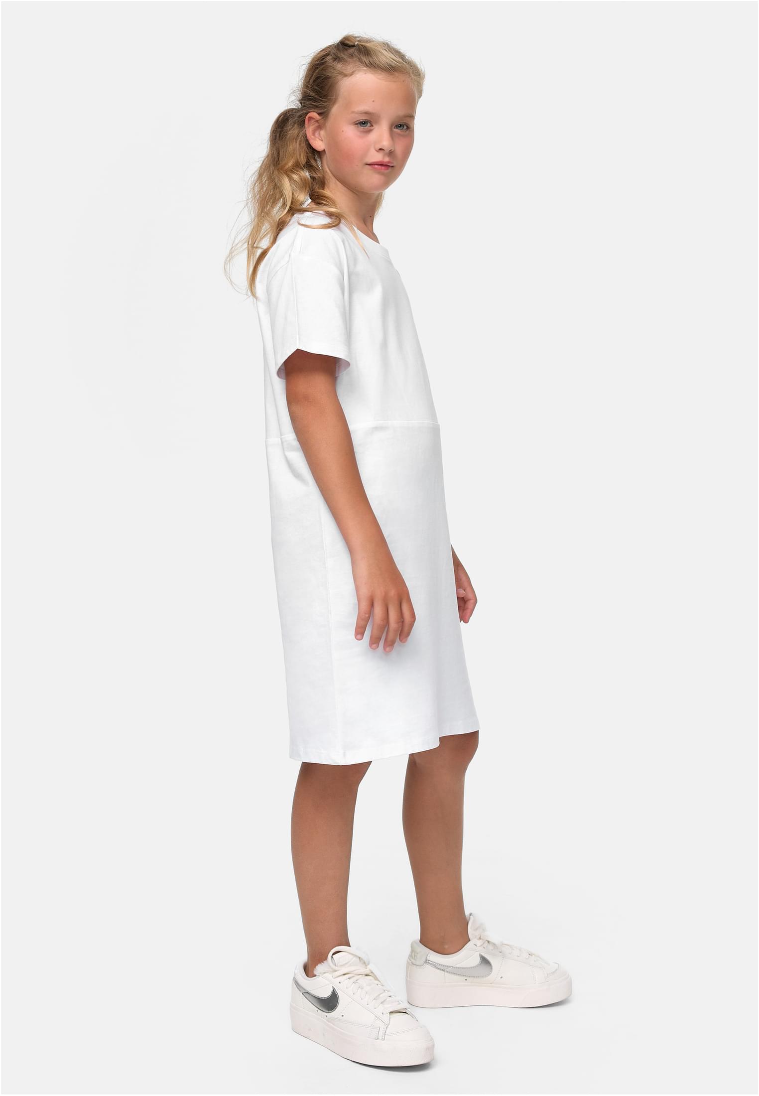 Girls Organic Oversized Tee Dress | white