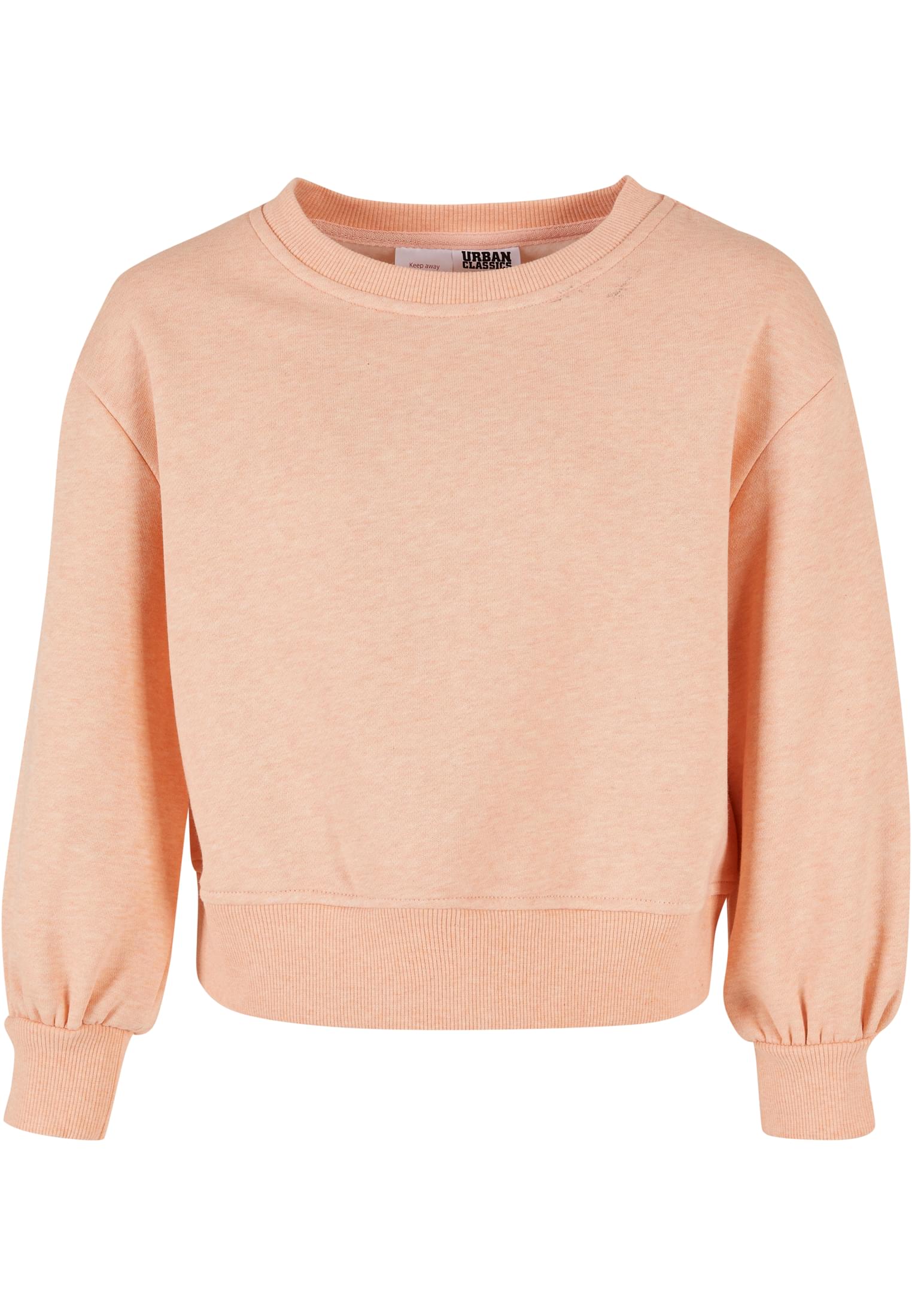 Girls Oversized Color Melange Crewneck | papaya melange