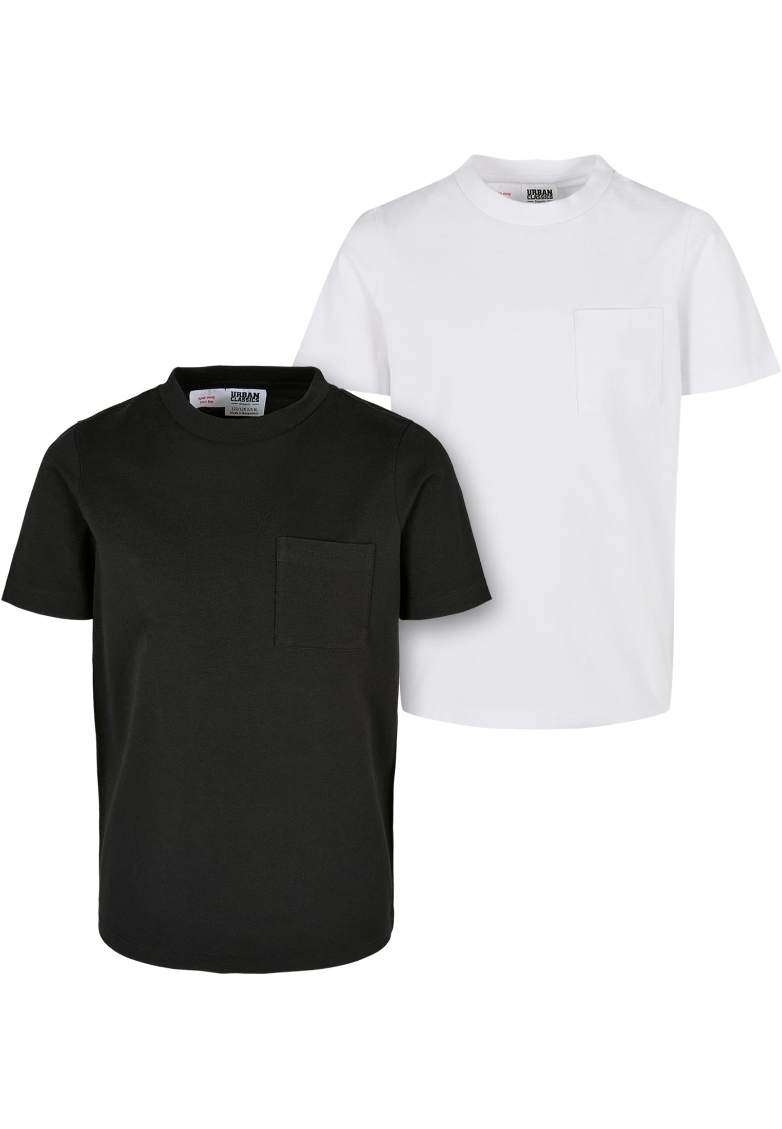 Boys Organic Cotton Basic Pocket Tee 2-Pack | black/white