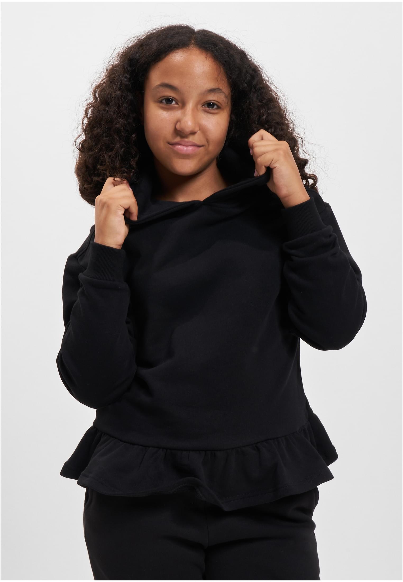 Girls Organic Volants Hoody | black