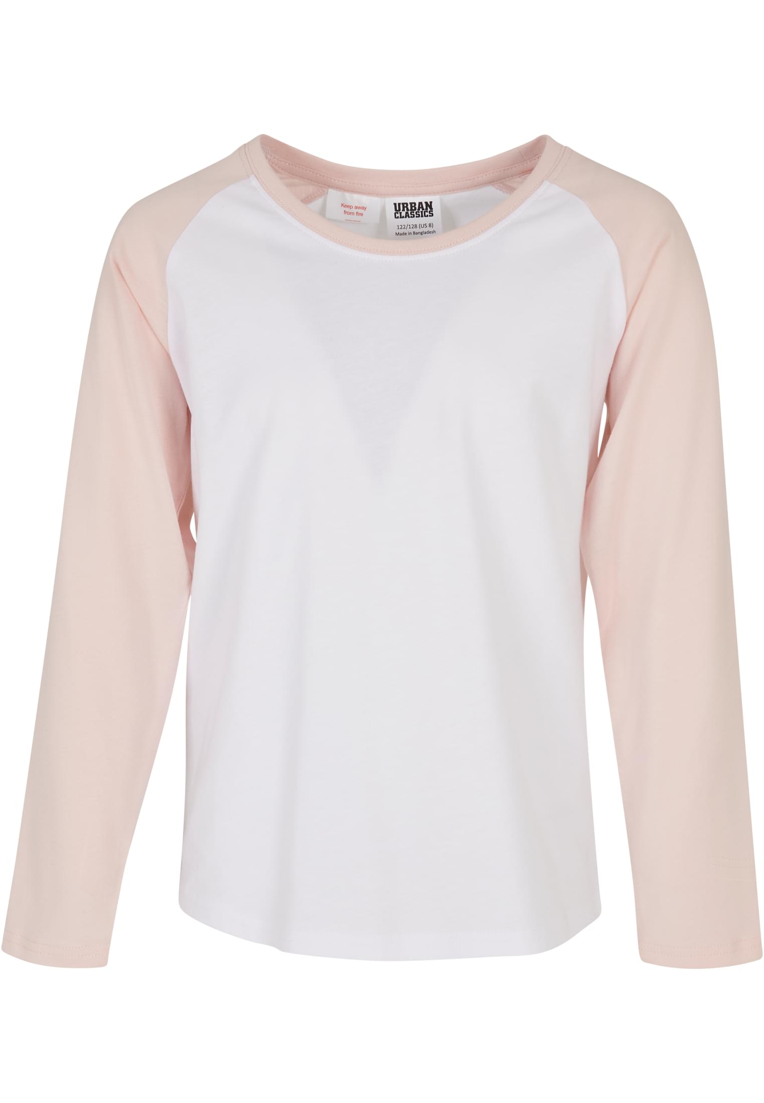 Girls Contrast Raglan Longsleeve | white/pink