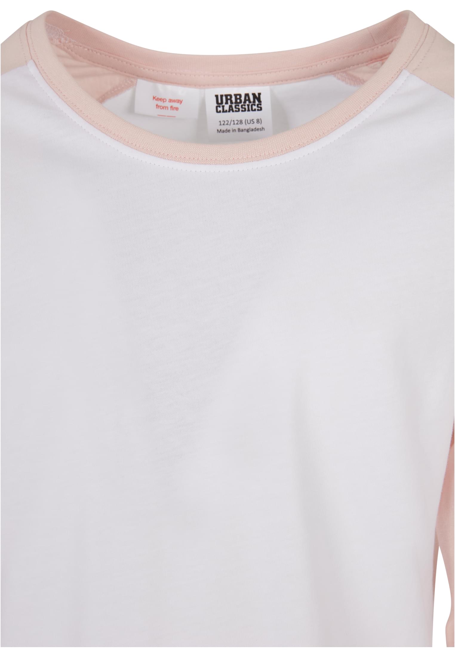 Girls Contrast Raglan Longsleeve | white/pink