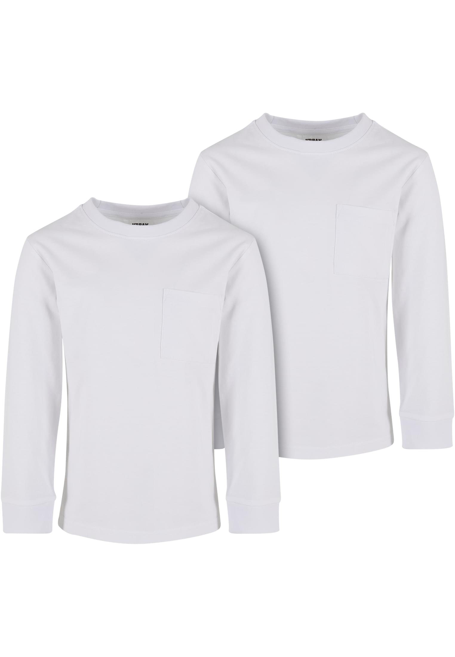 Boys Heavy Oversized Pocket Longsleeve 2-Pack | white+white