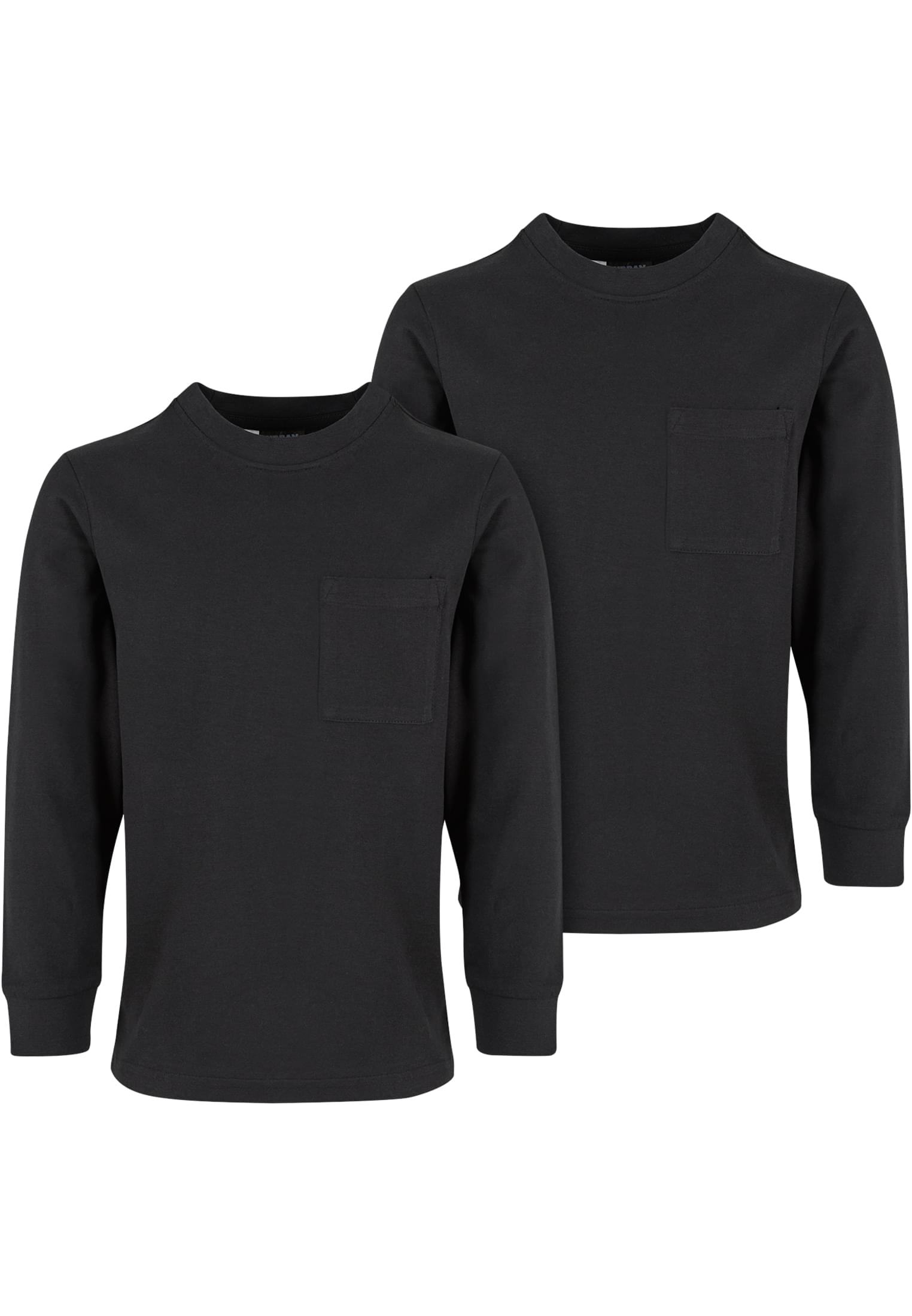 Boys Heavy Oversized Pocket Longsleeve 2-Pack | black+black