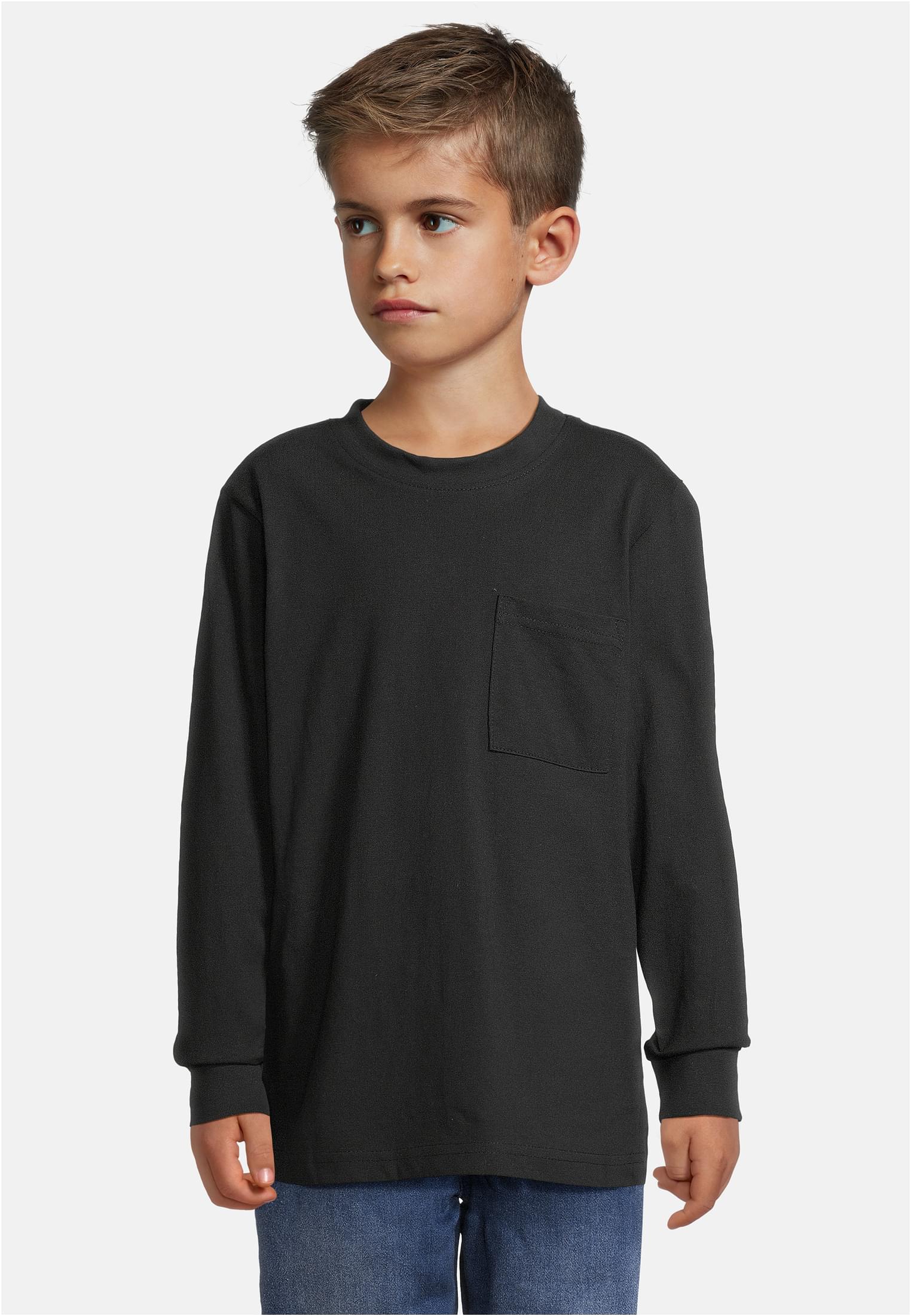 Boys Heavy Oversized Pocket Longsleeve | black