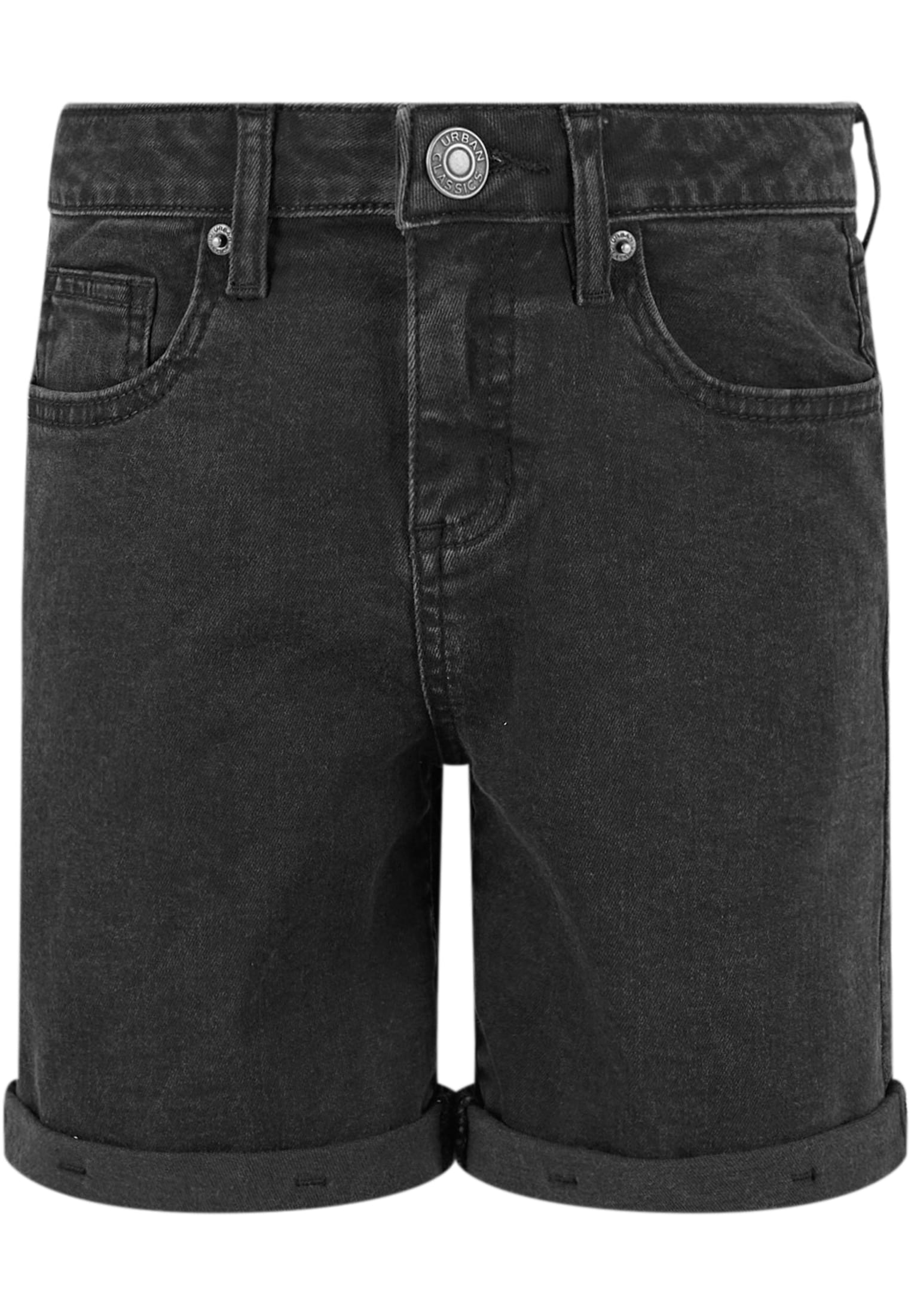 Girls Organic Stretch Denim 5 Pocket Shorts | black washed