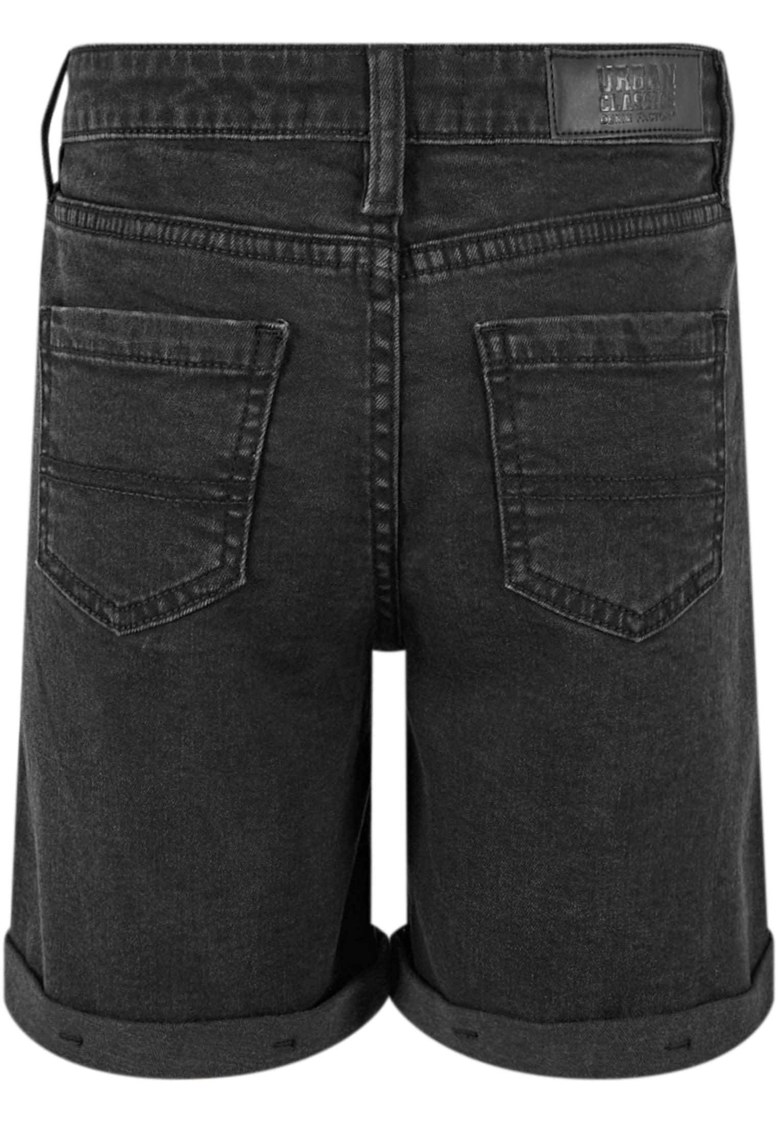 Girls Organic Stretch Denim 5 Pocket Shorts | black washed