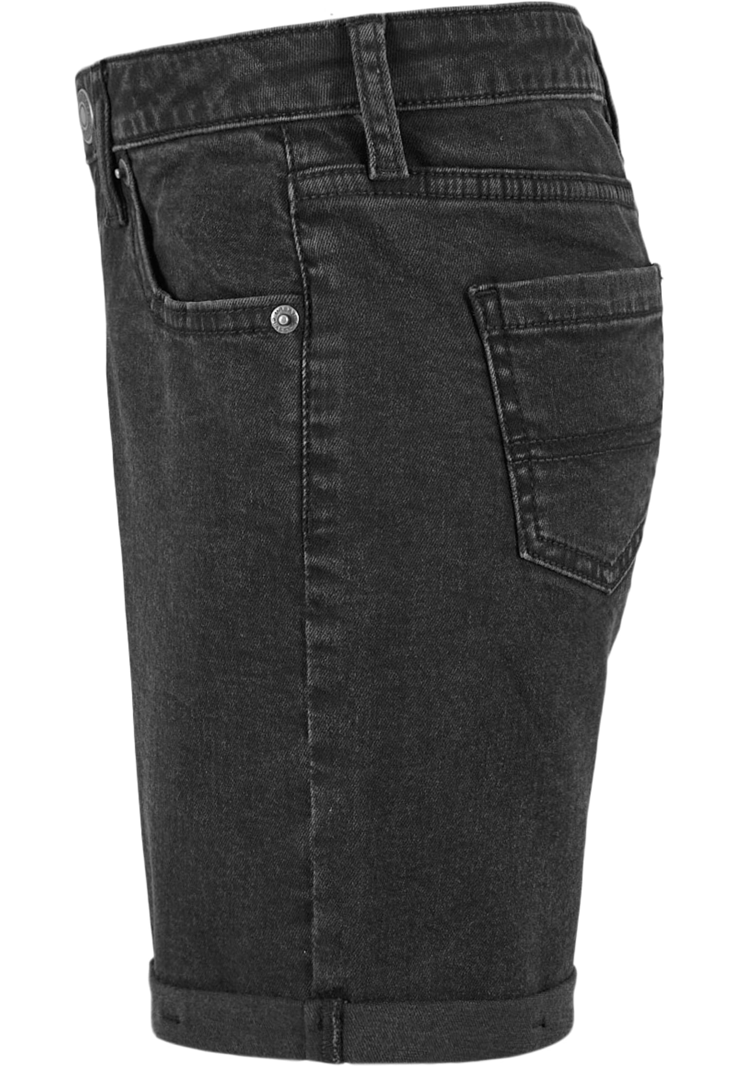 Girls Organic Stretch Denim 5 Pocket Shorts | black washed