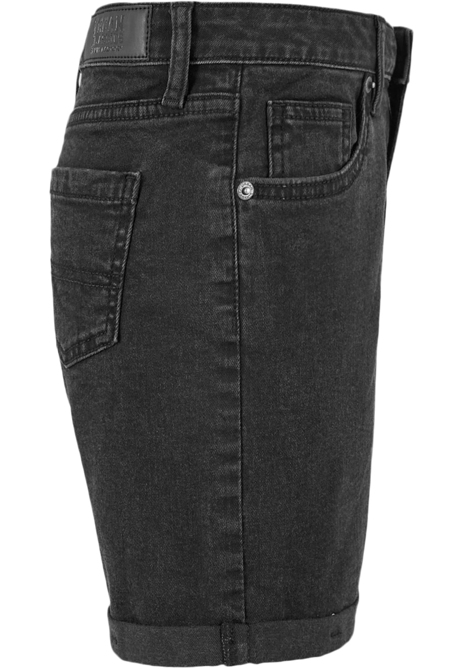 Girls Organic Stretch Denim 5 Pocket Shorts | black washed