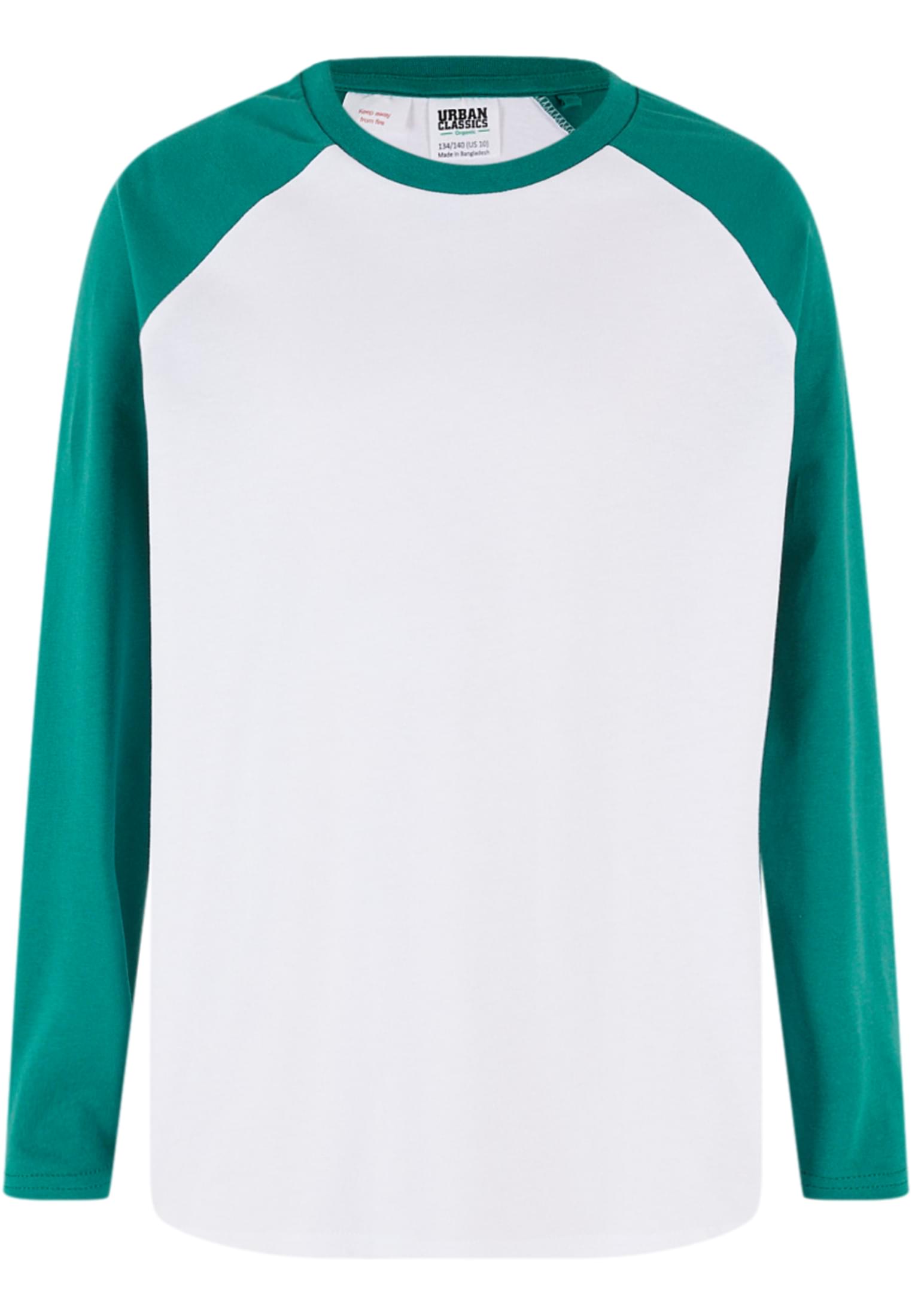 Boys Organic Oversized Raglan Longsleeve | white/green