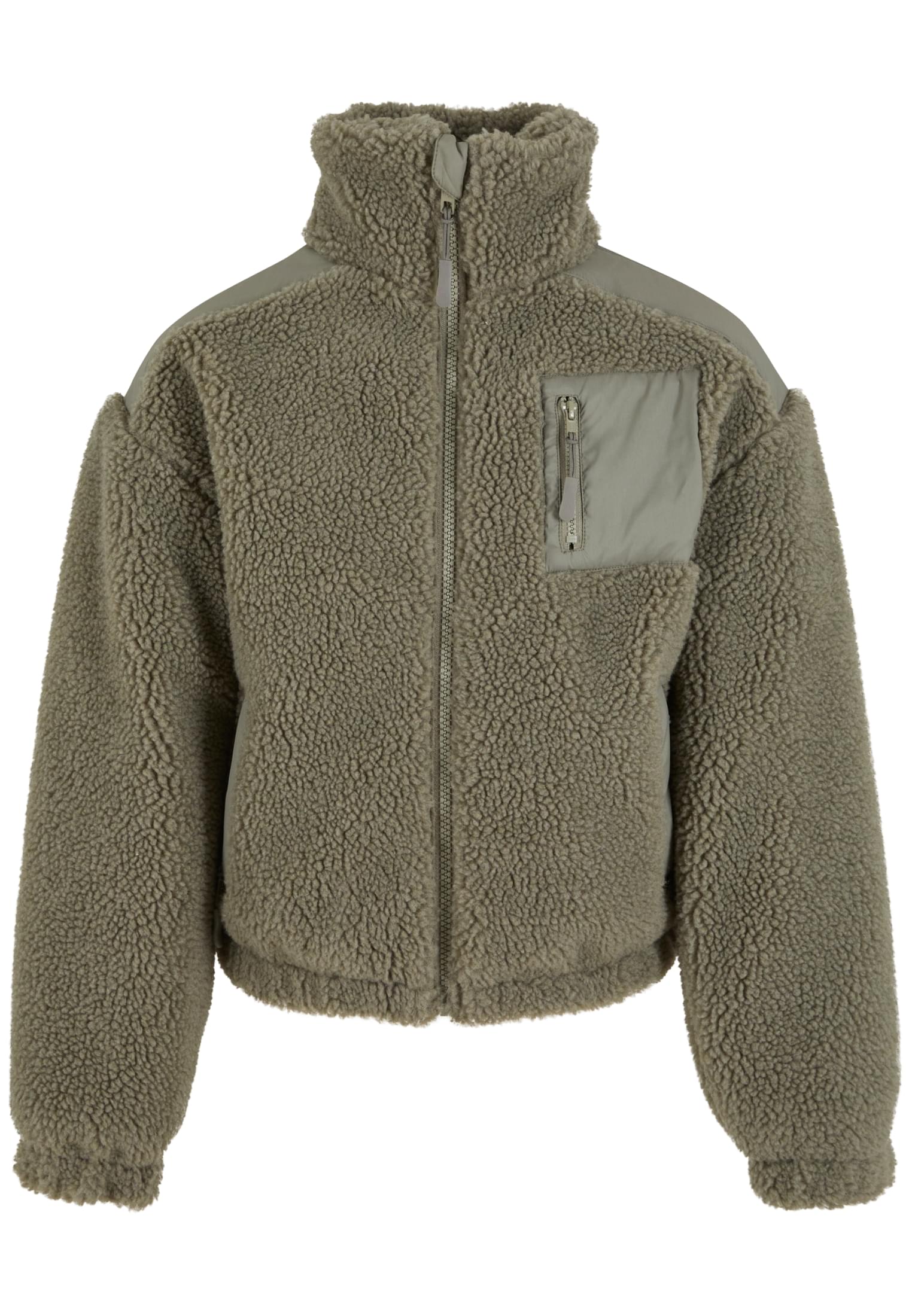 Girls Sherpa Mix Jacket | palegreen