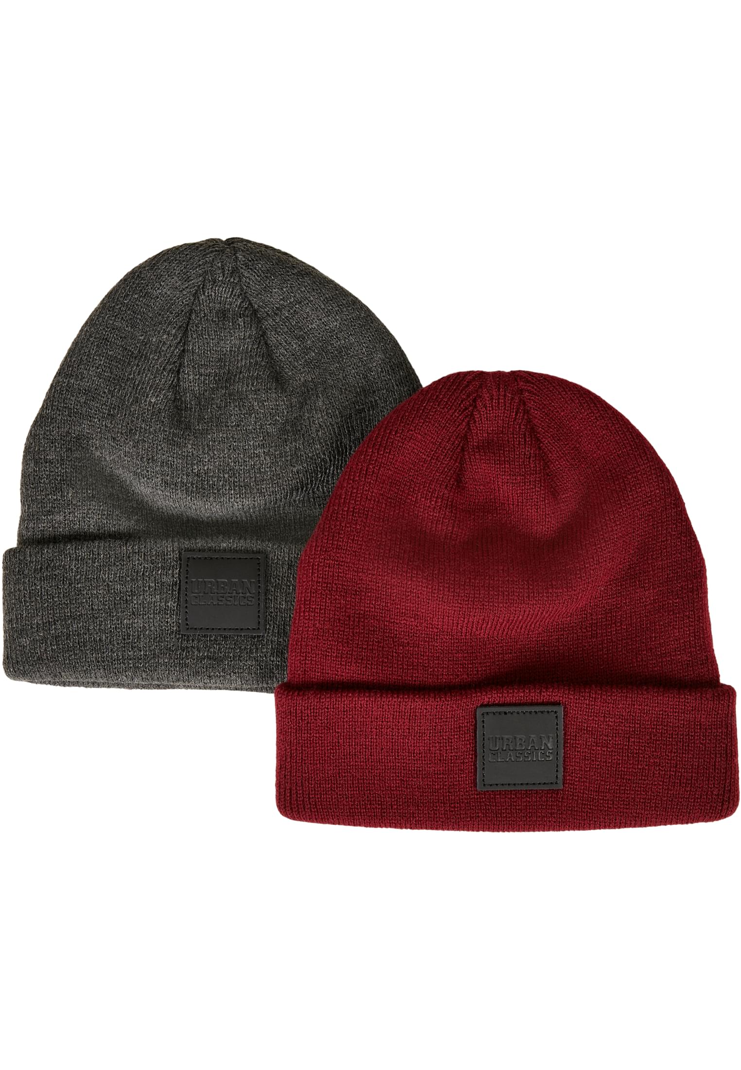 Logopatch Beanie Kids 2-Pack | charcoal+burgundy