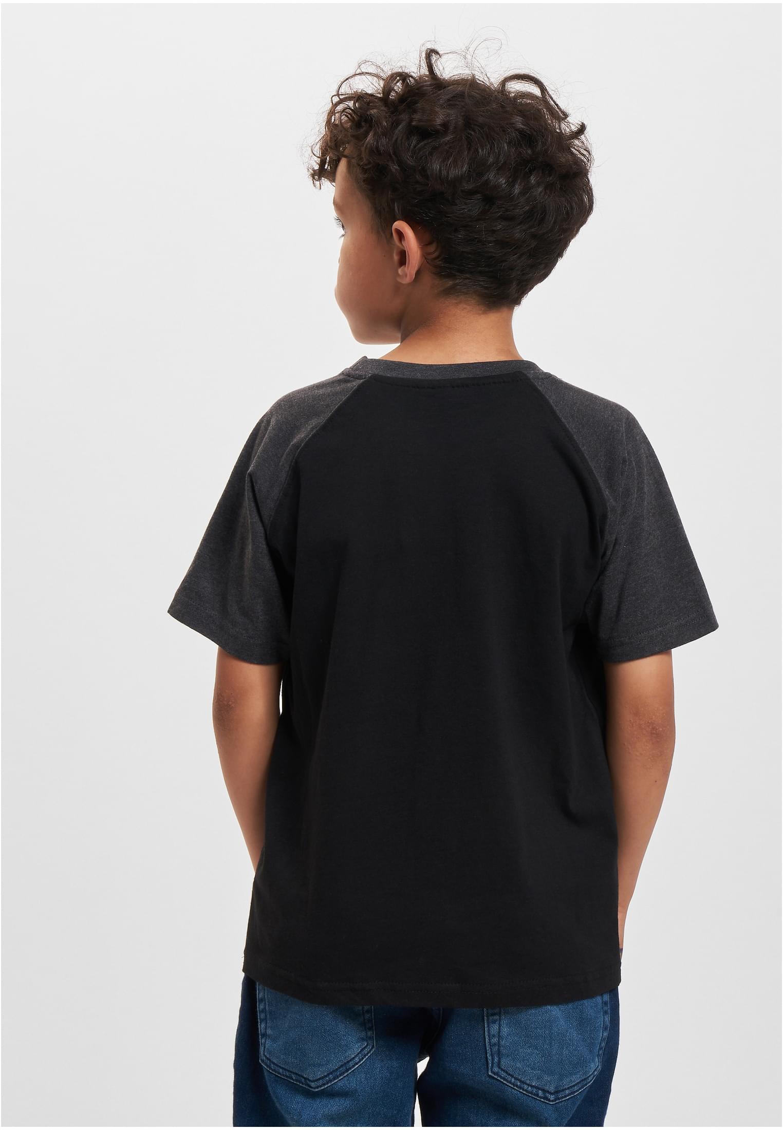 Boys Raglan Contrast Tee | black/charcoal