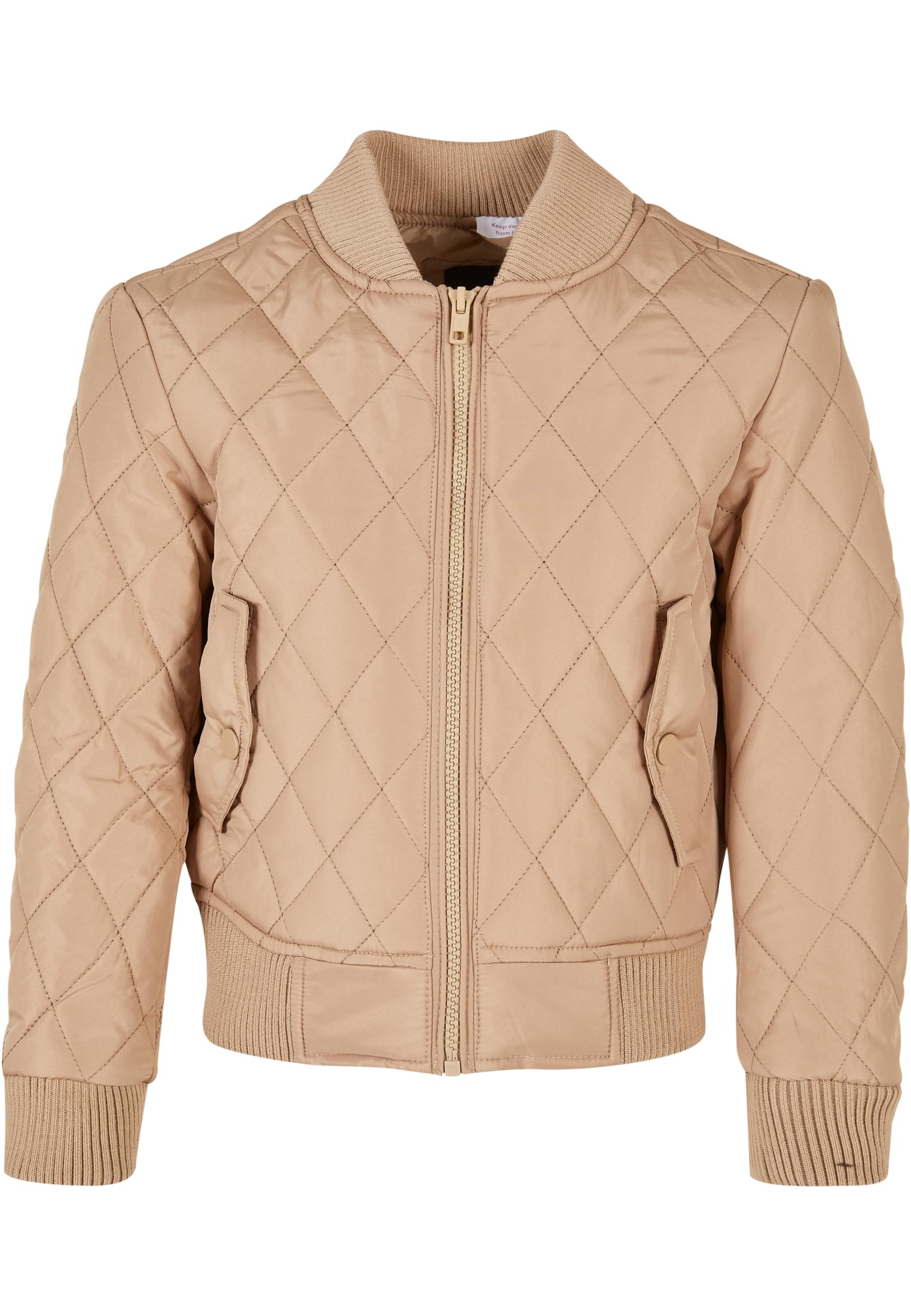 Girls Diamond Quilt Nylon Jacket | unionbeige