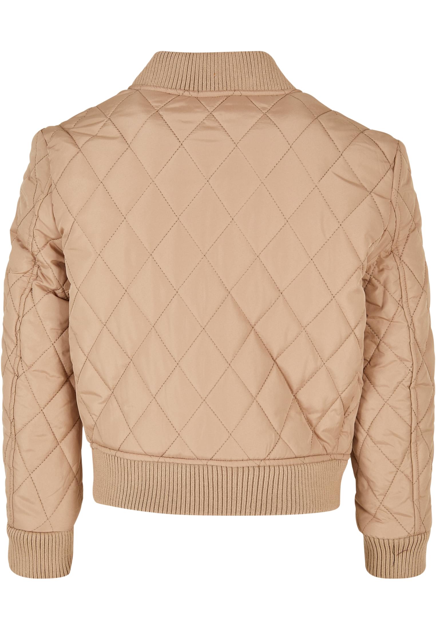 Girls Diamond Quilt Nylon Jacket | unionbeige