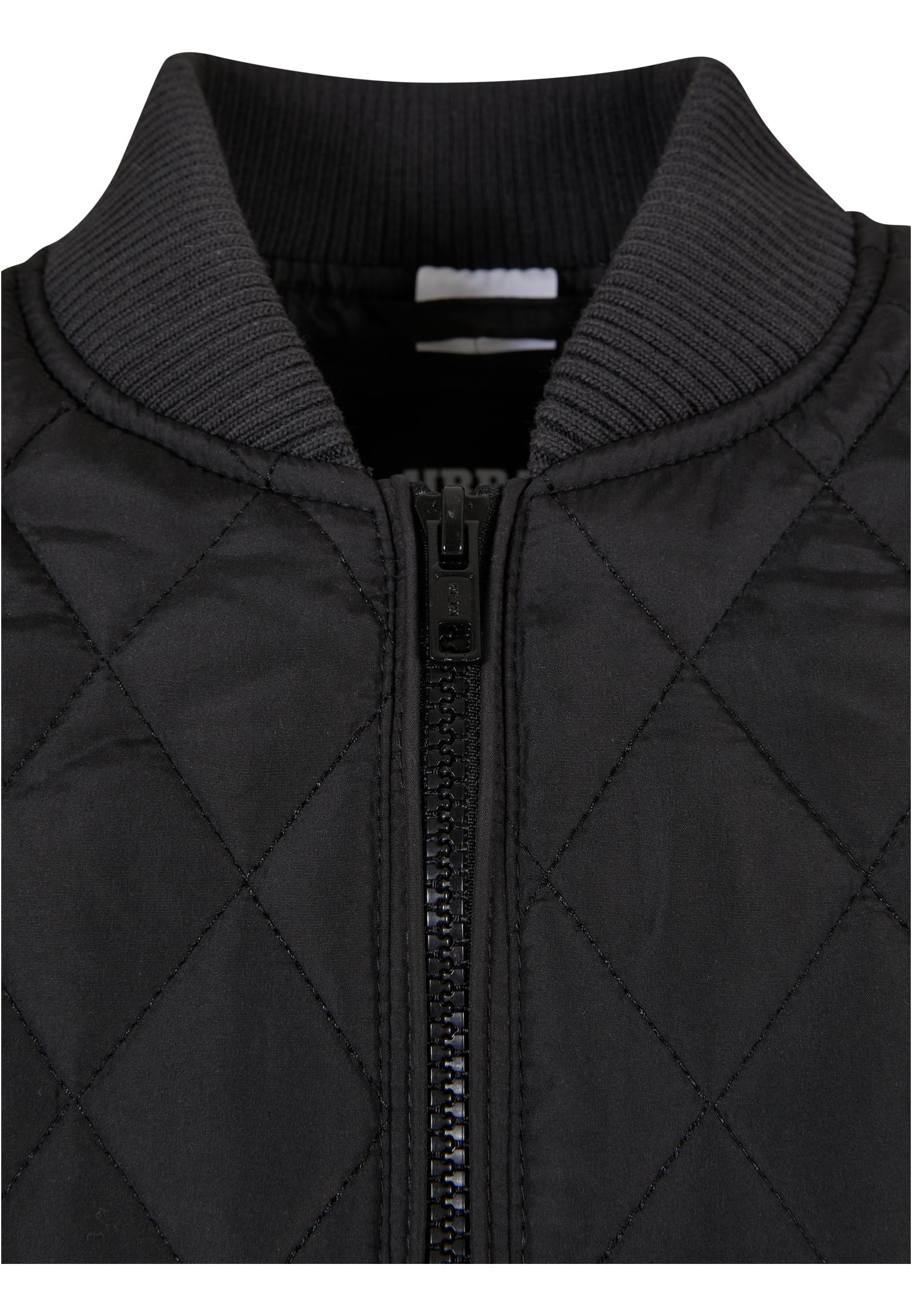 Girls Diamond Quilt Nylon Jacket | black