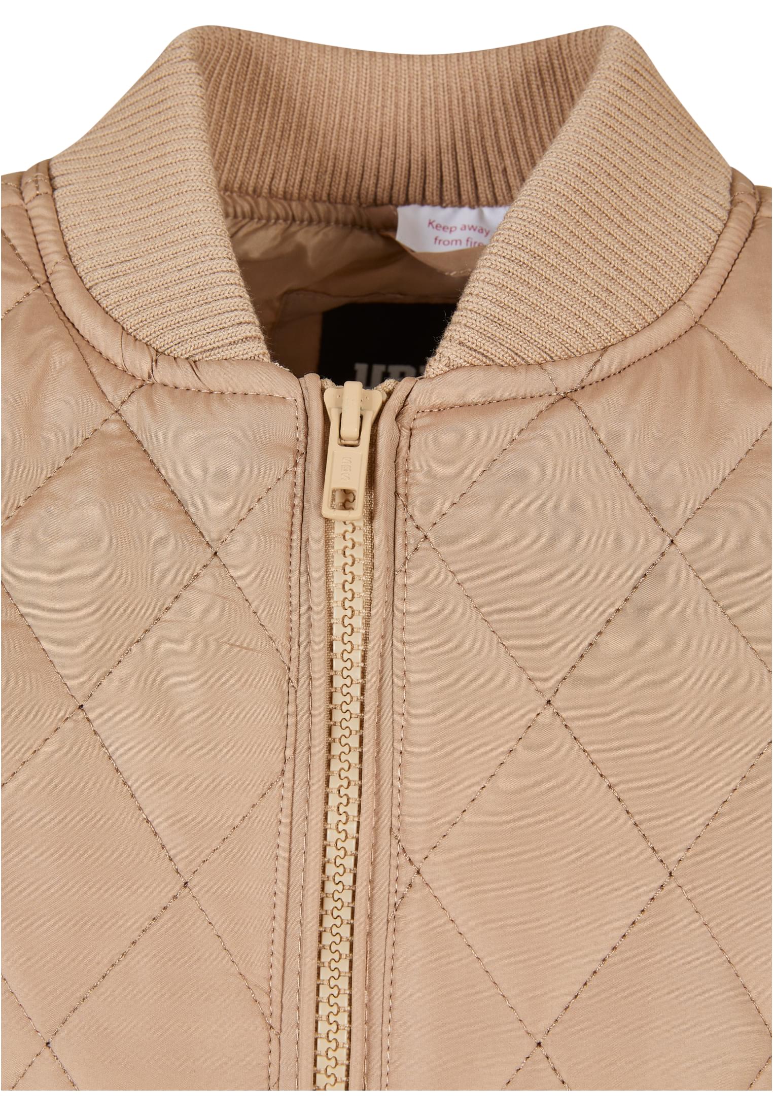 Girls Diamond Quilt Nylon Jacket | unionbeige