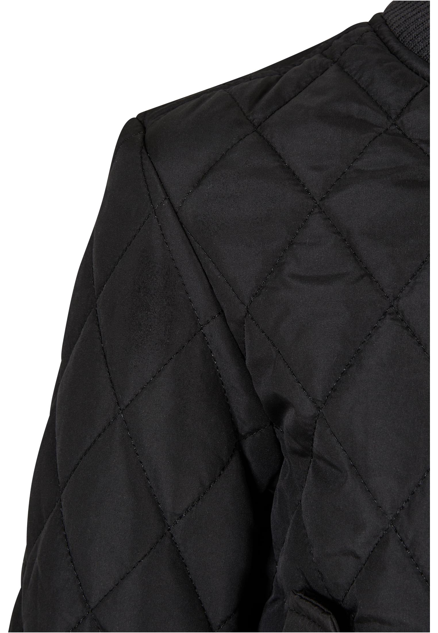 Girls Diamond Quilt Nylon Jacket | black